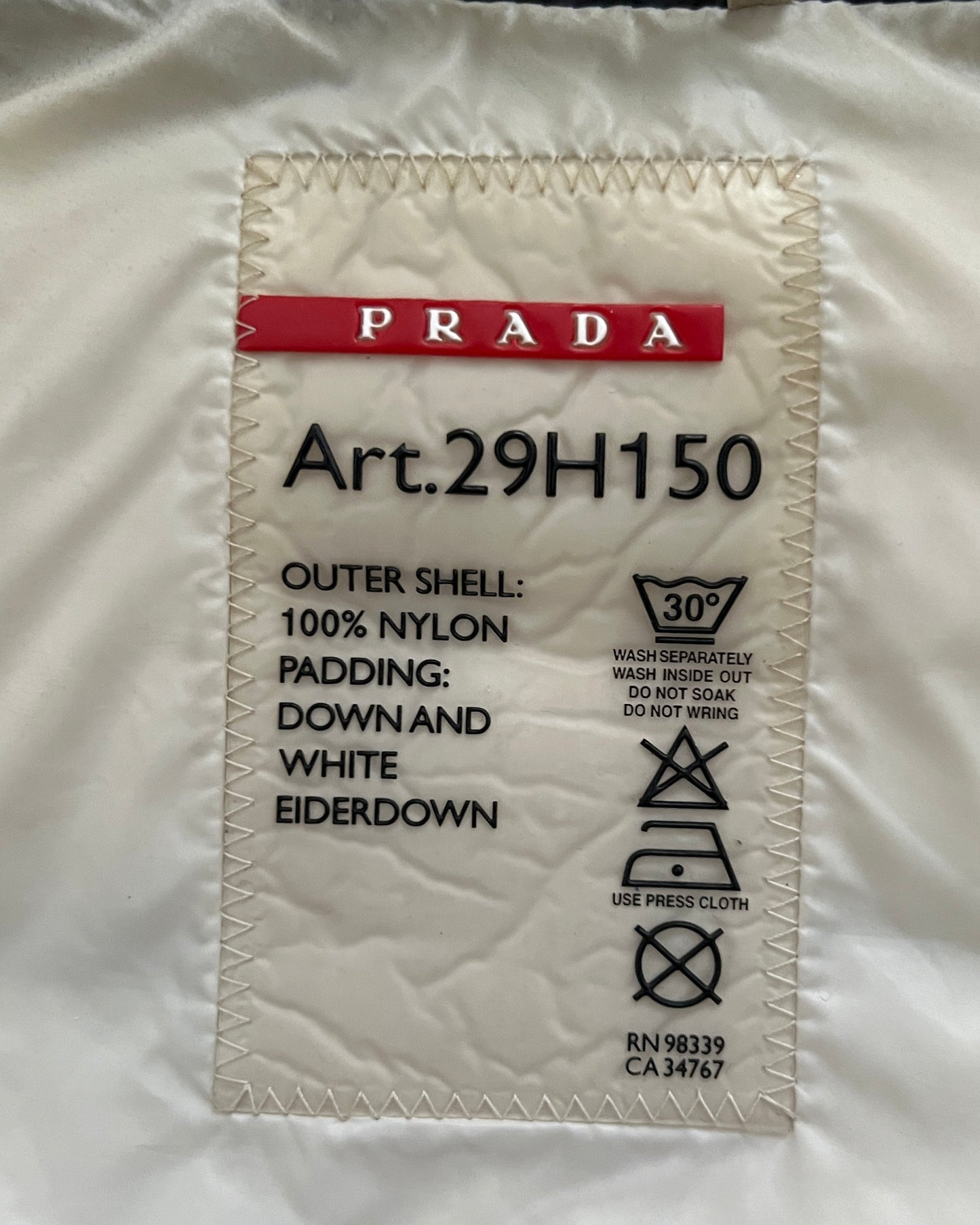 Prada Sport FW2011 Plaque Logo Down Puffer Jacket - Size Womens IT42