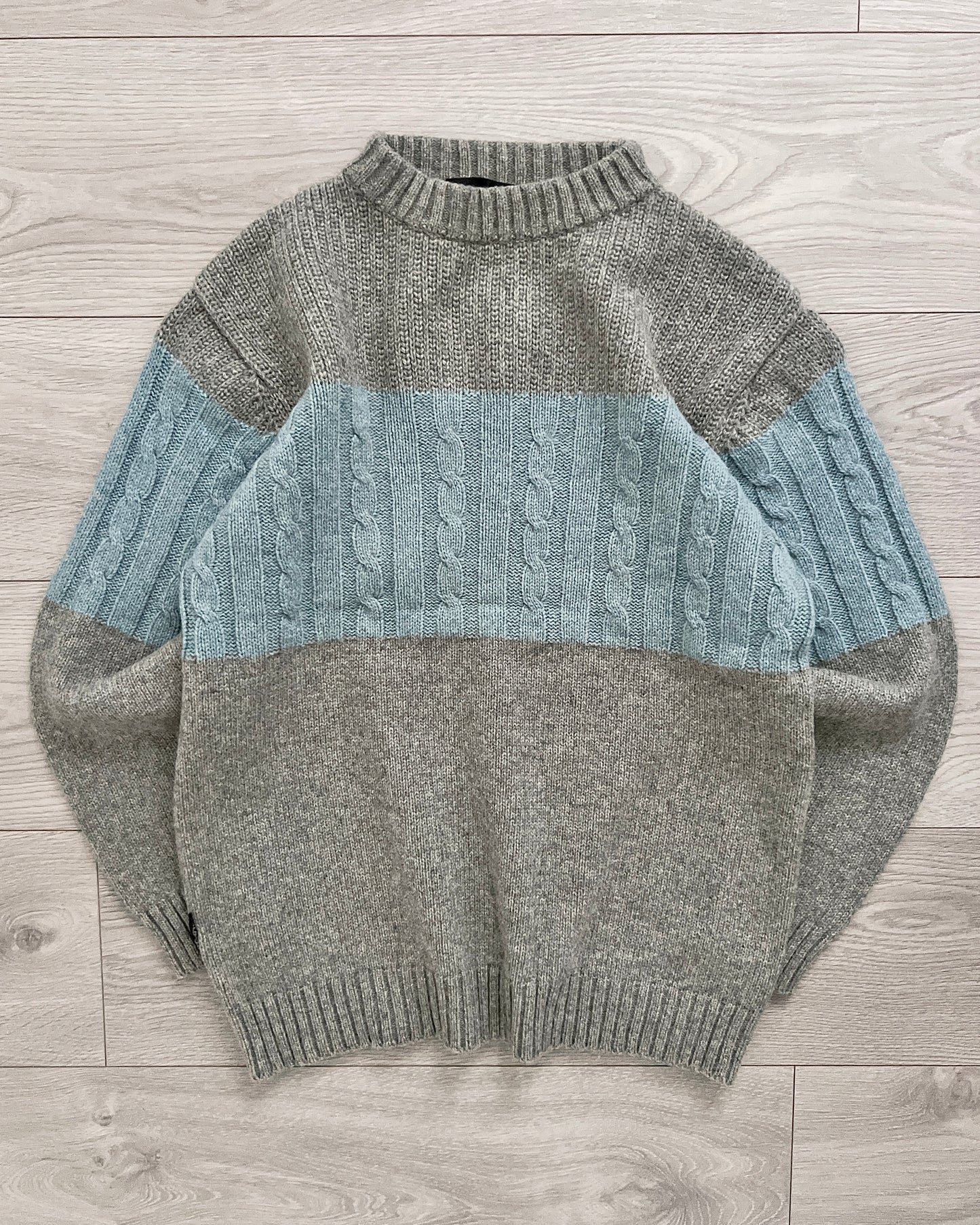 Salomon 1990s Cable Knit Panelled Sweater - Size S