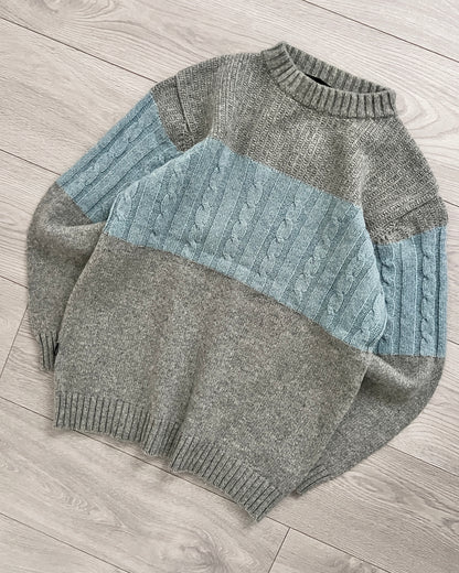 Salomon 1990s Cable Knit Panelled Sweater - Size S