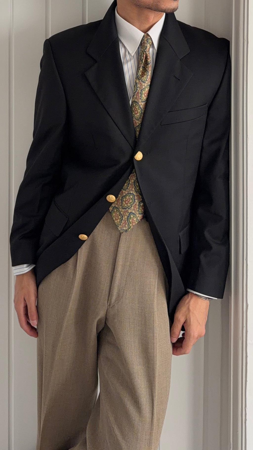 Hugo Boss 1990s Loro Piana Super 110s 3B Metal Button Sport Jacket Blazer - Size S