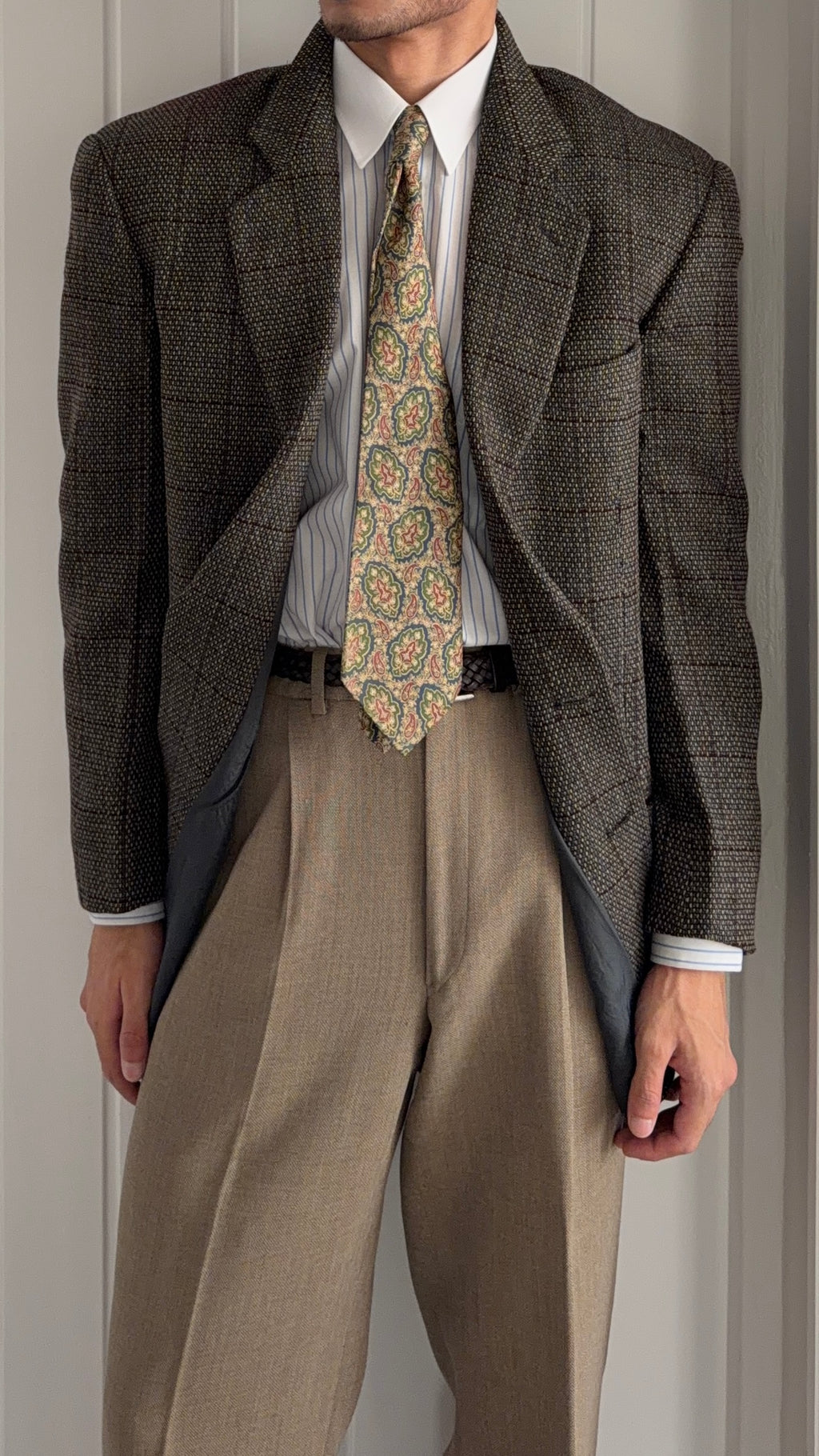 Giorgio Armani 1980s 2B Textured Wool Sport Jacket Blazer - Size M