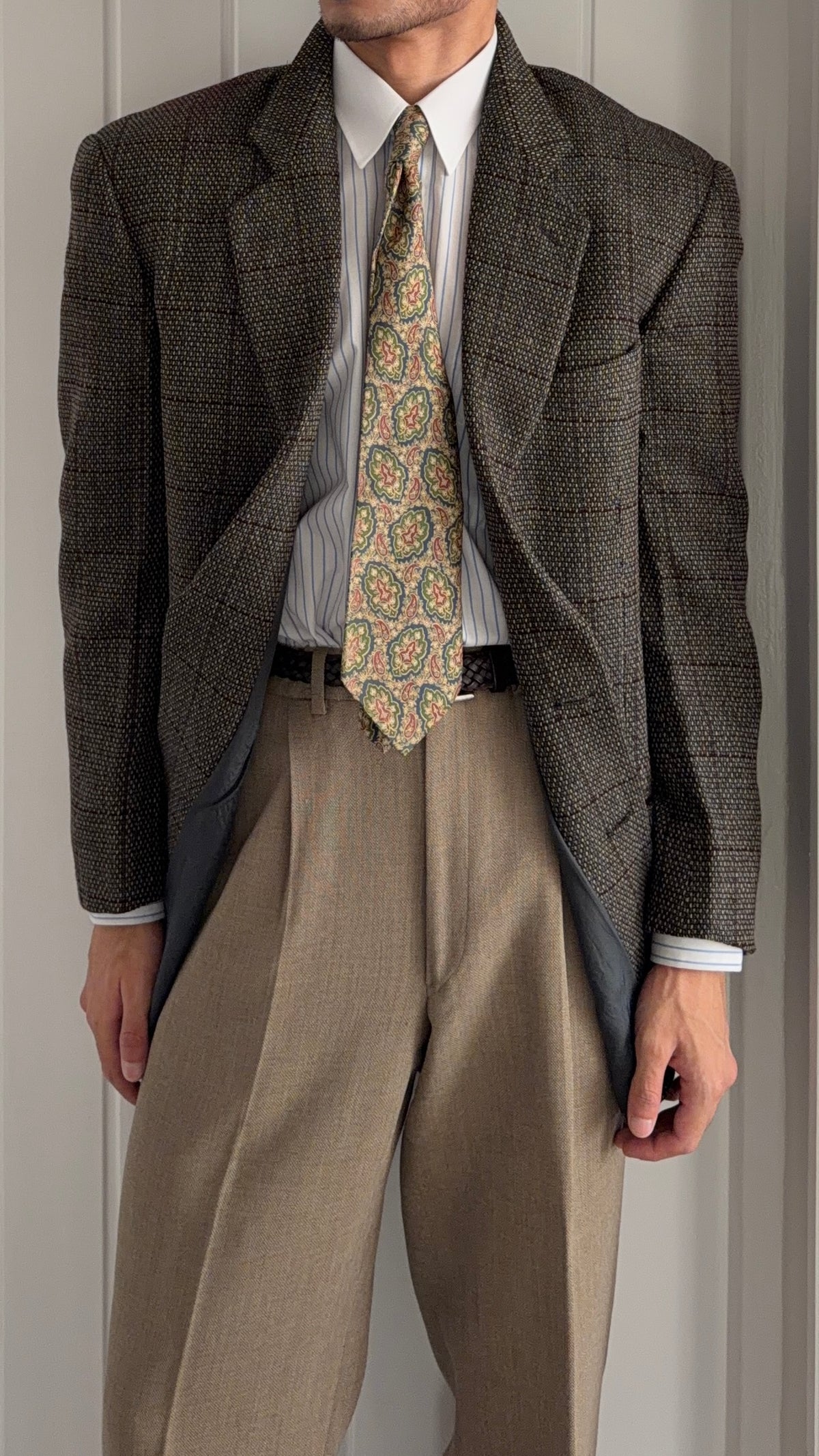 Giorgio Armani 1980s 2B Textured Wool Sport Jacket Blazer - Size M