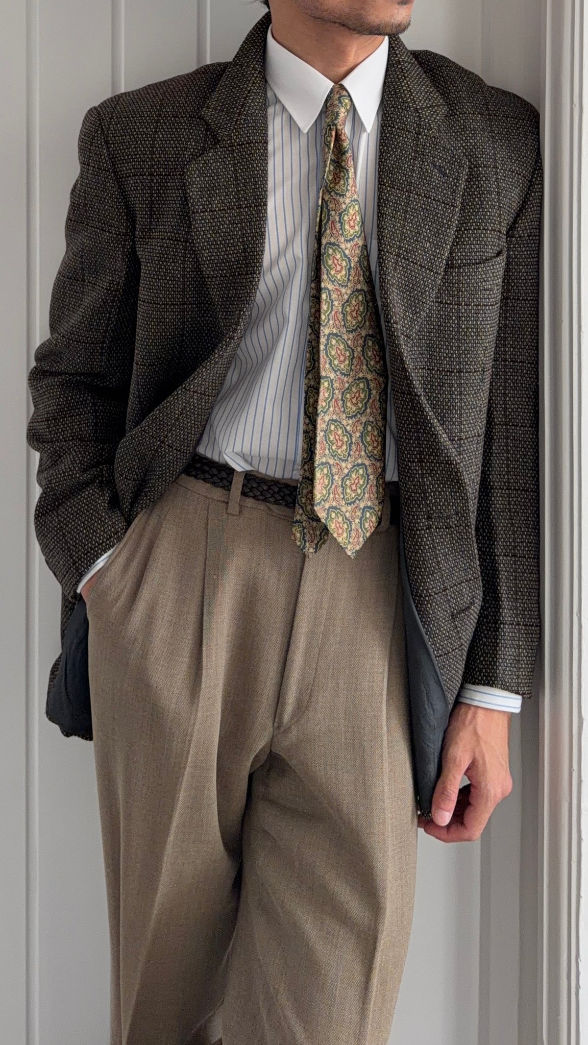 Giorgio Armani 1980s 2B Textured Wool Sport Jacket Blazer - Size M