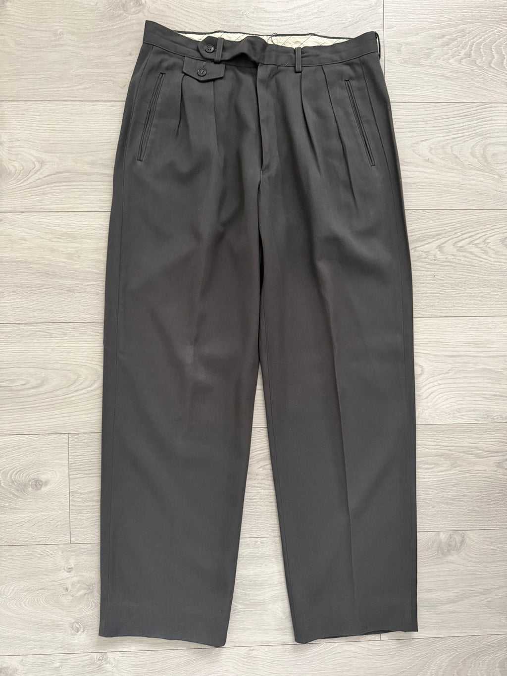 Emporio Armani 1990s Double Pleat Coin Pocket Cotton Pants - Size 33" Waist