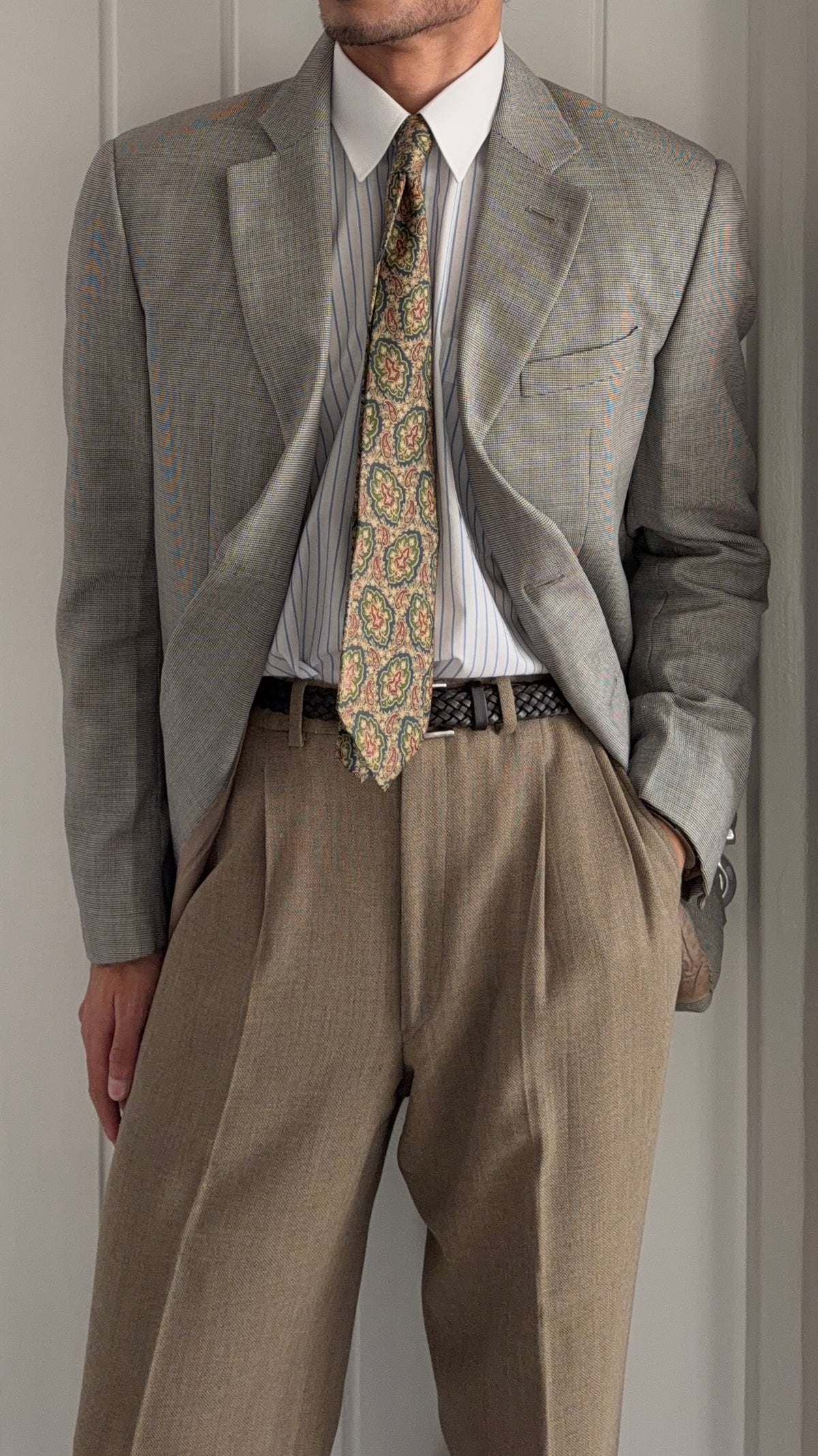 Armani 1990s 2B Textured Wool Silk Sport Jacket Blazer - Size M