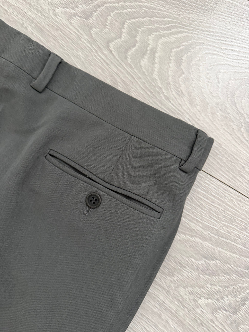 Armani 1990s Draped Wool Pleated Pants Taupe Sage - Size 39" Waist
