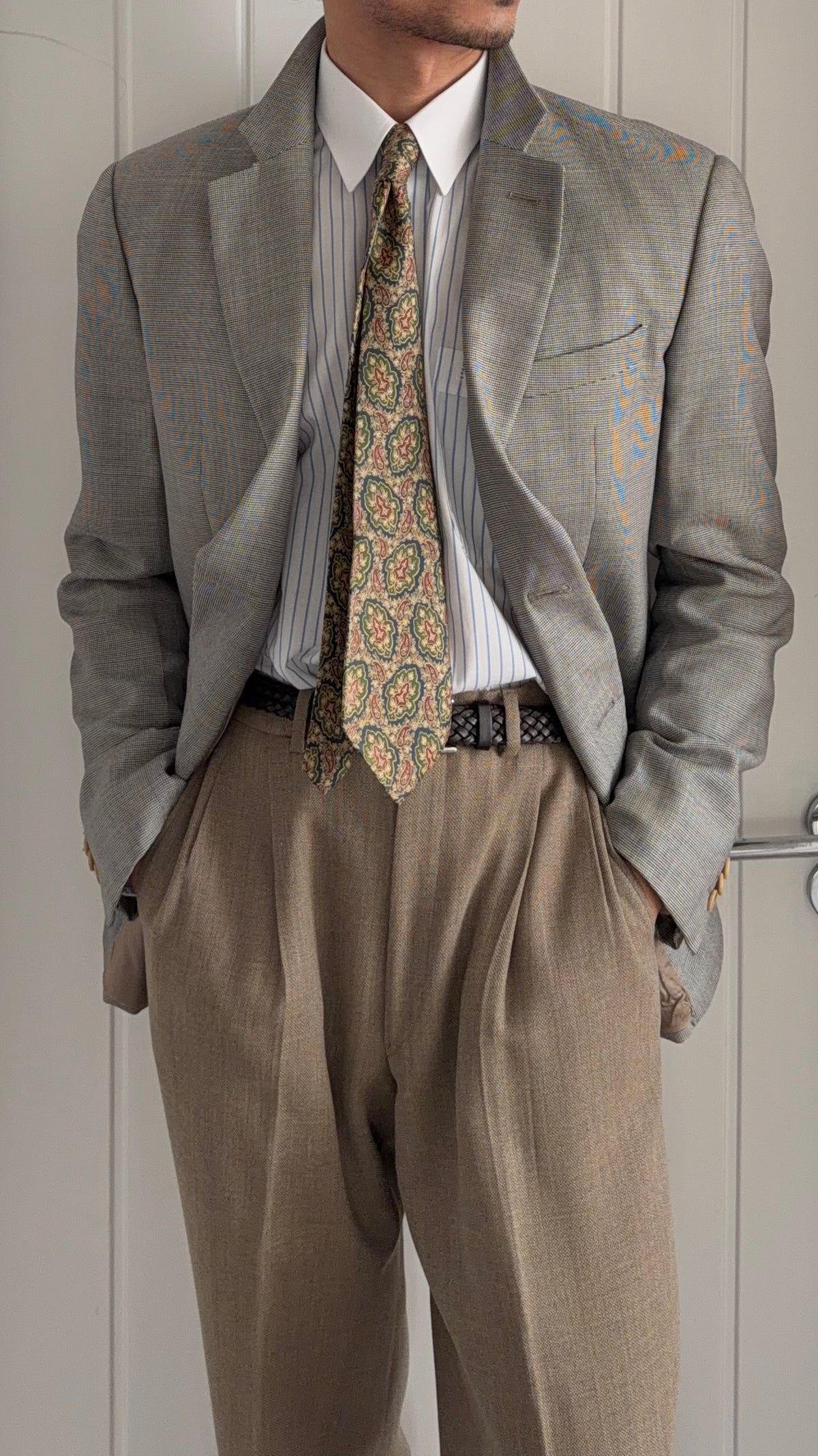 Armani 1990s 2B Textured Wool Silk Sport Jacket Blazer - Size M