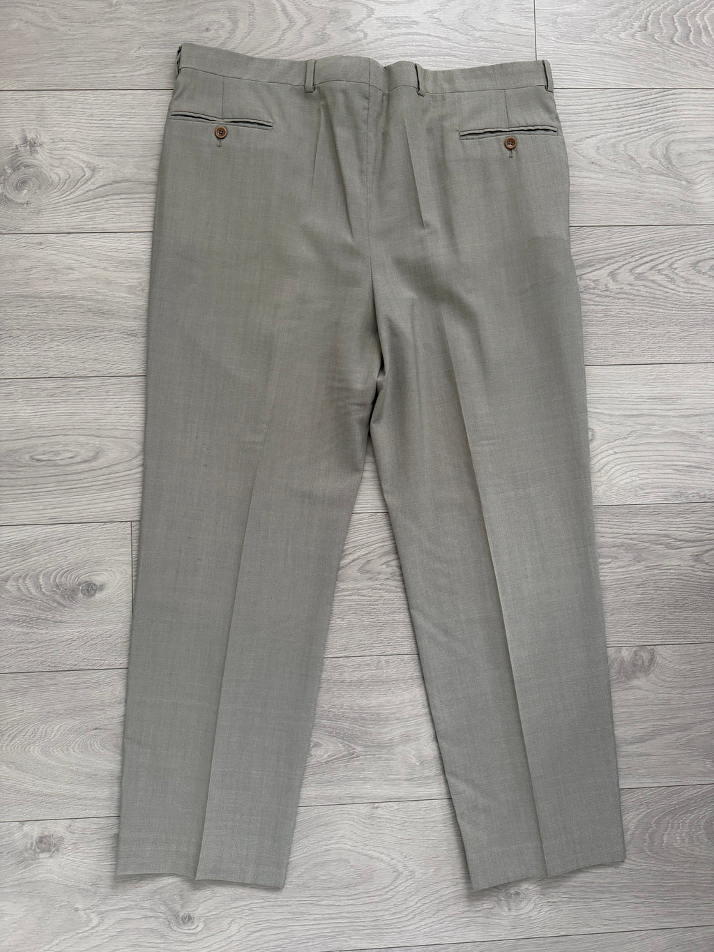 Armani 1990s Wool Silk Pleated Pants Gray - Size 40" Waist