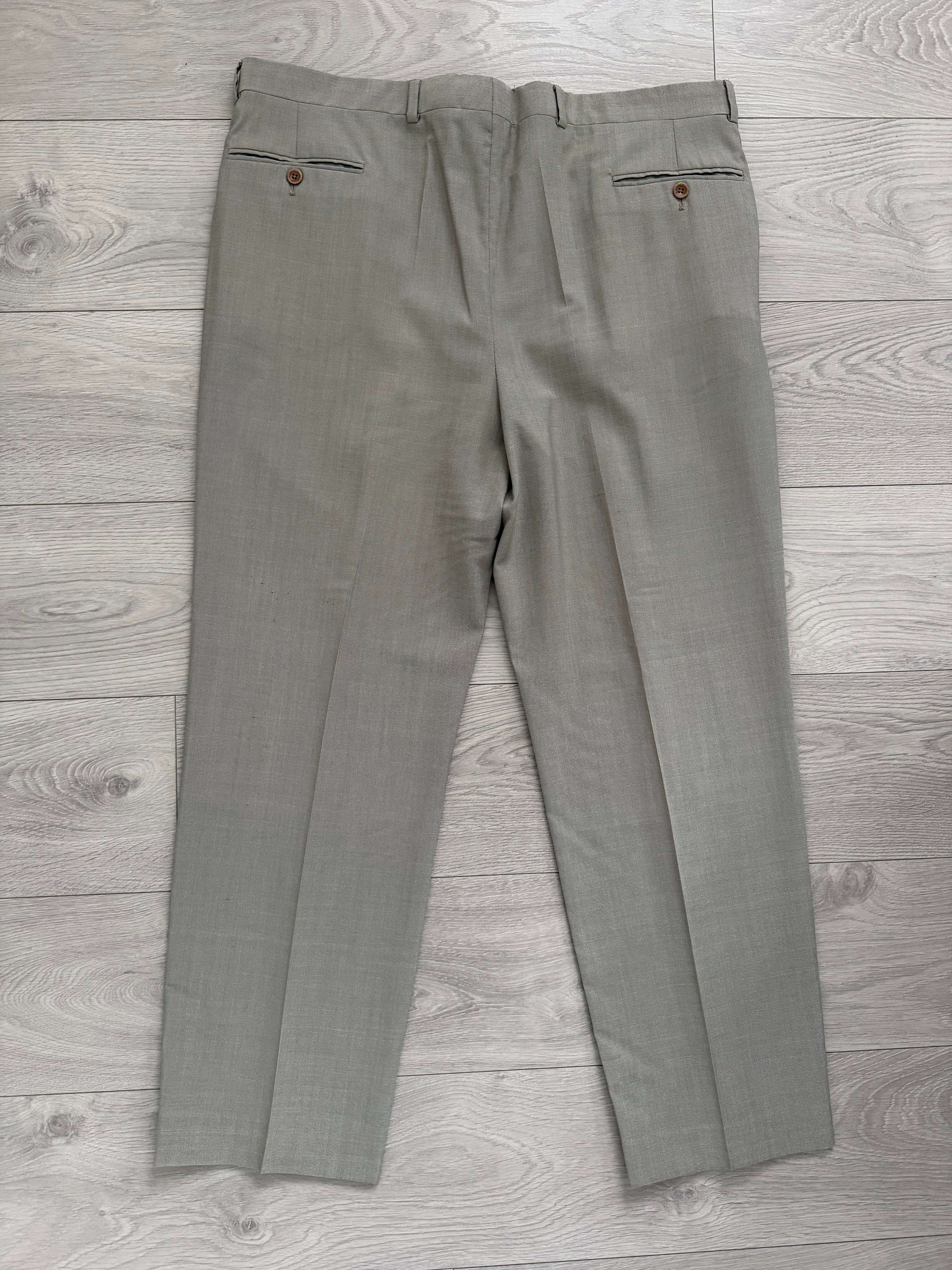 Armani 1990s Wool Silk Pleated Pants Gray - Size 40" Waist