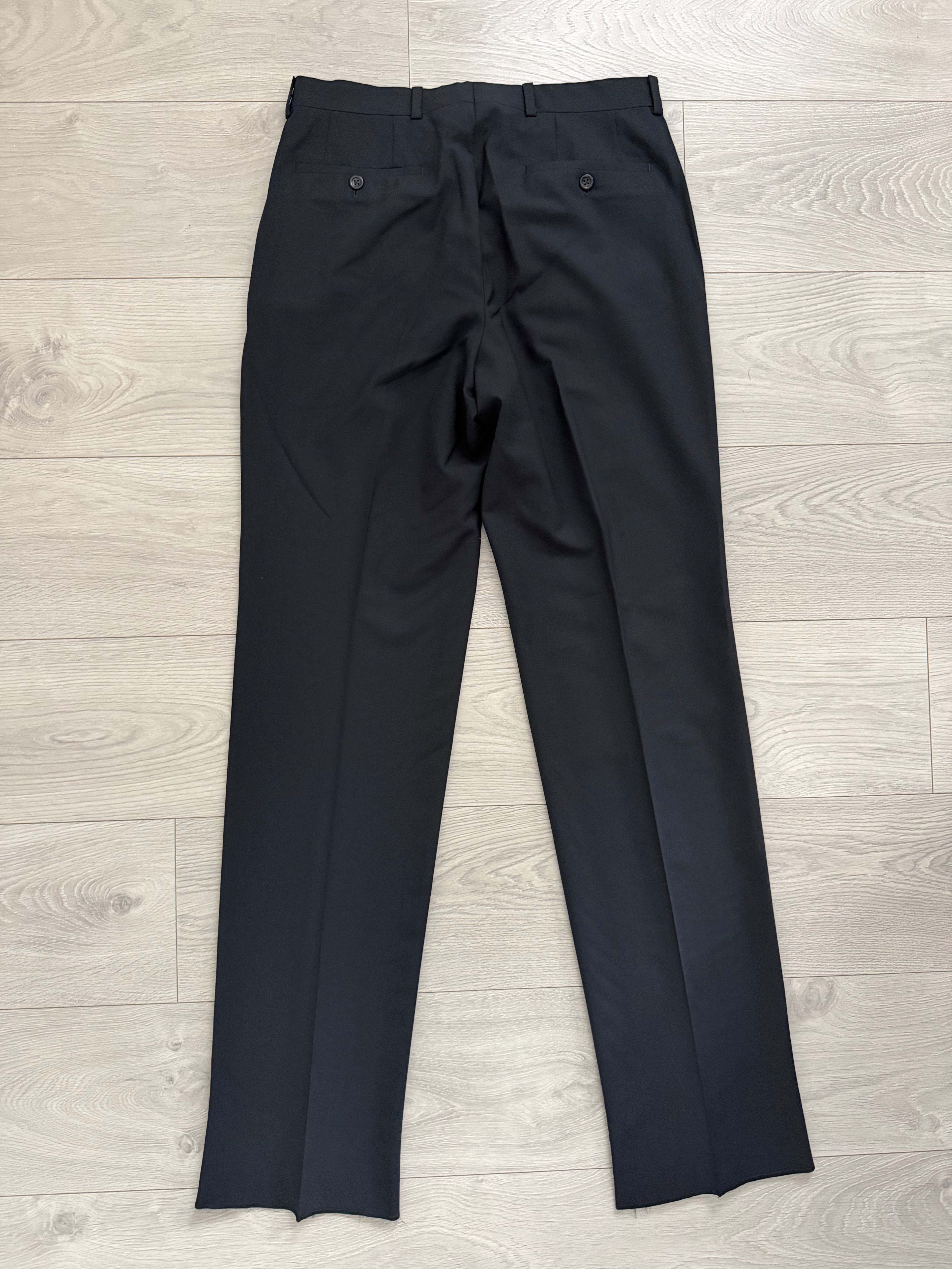 Armani 1990s Pleated Wool Pants Midnight Blue - Size 32" Waist