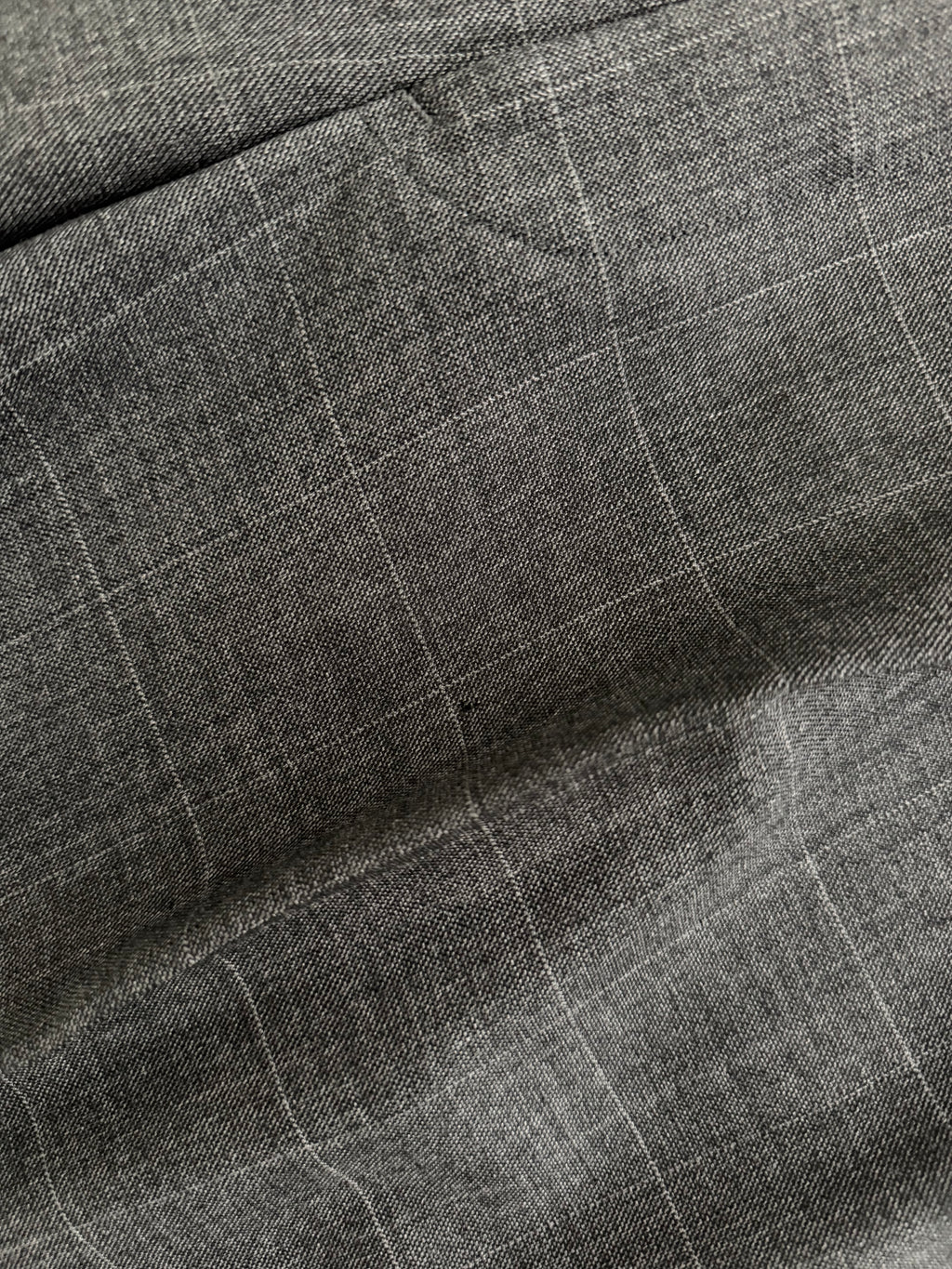 Armani 1990s Windowpane Check Pleated Wool Pants Gray - Size 38" Waist
