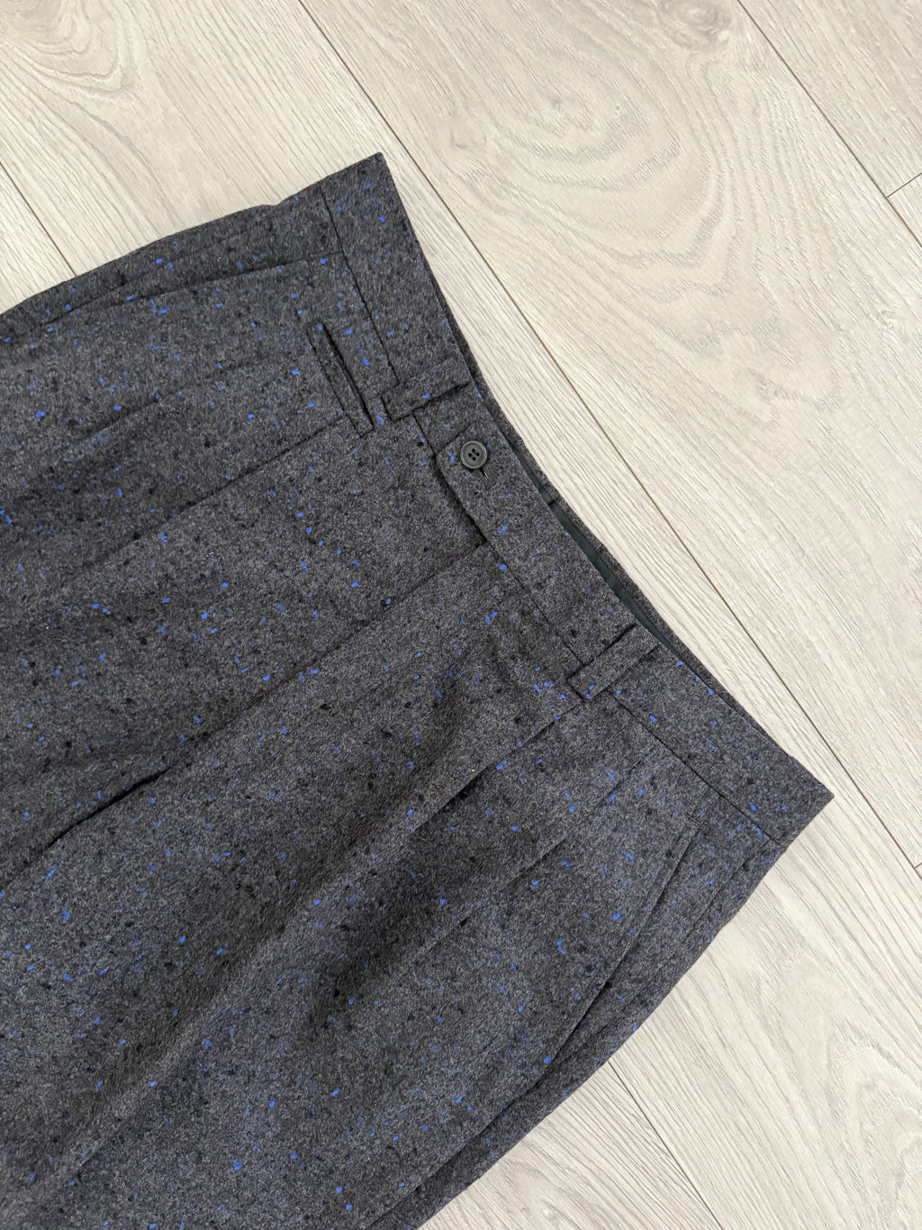 Dior 1980s Speckled Wool Double Pleat Pants - Size 34" Waist