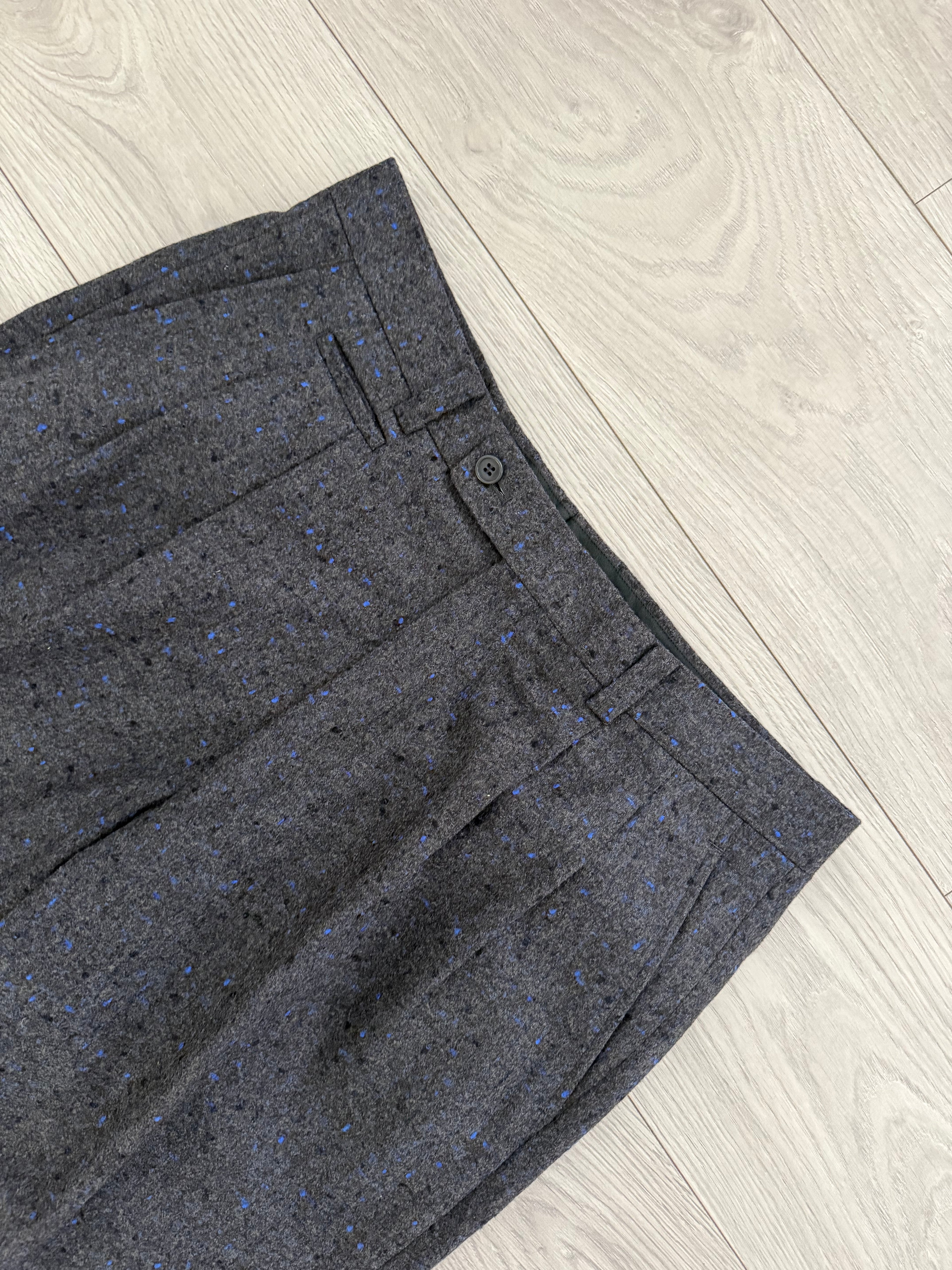 Dior 1980s Speckled Wool Double Pleat Pants - Size 34" Waist