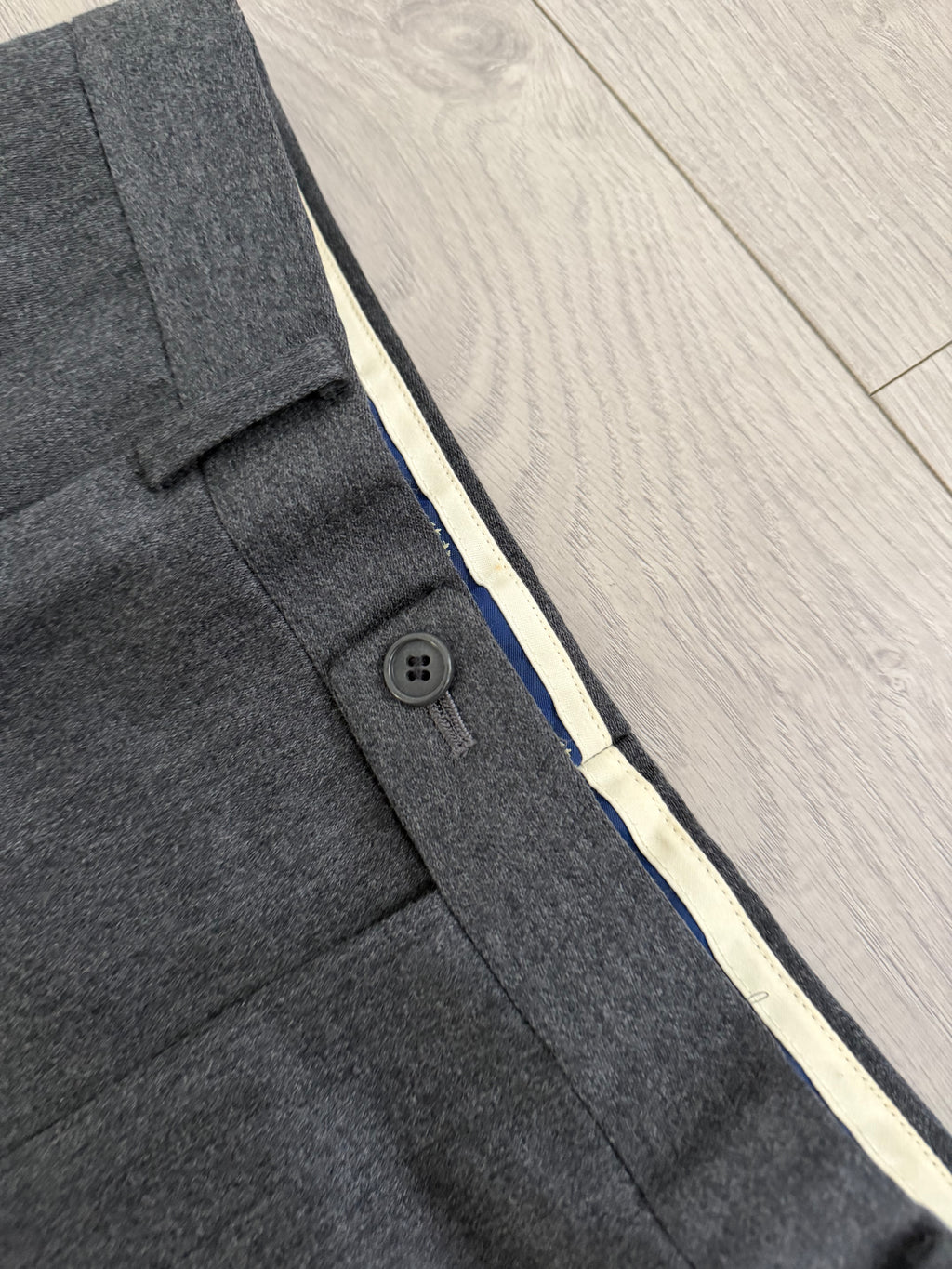 Dior 1980s Draped Wool Double Pleat Pants Gray - Size 34" Waist