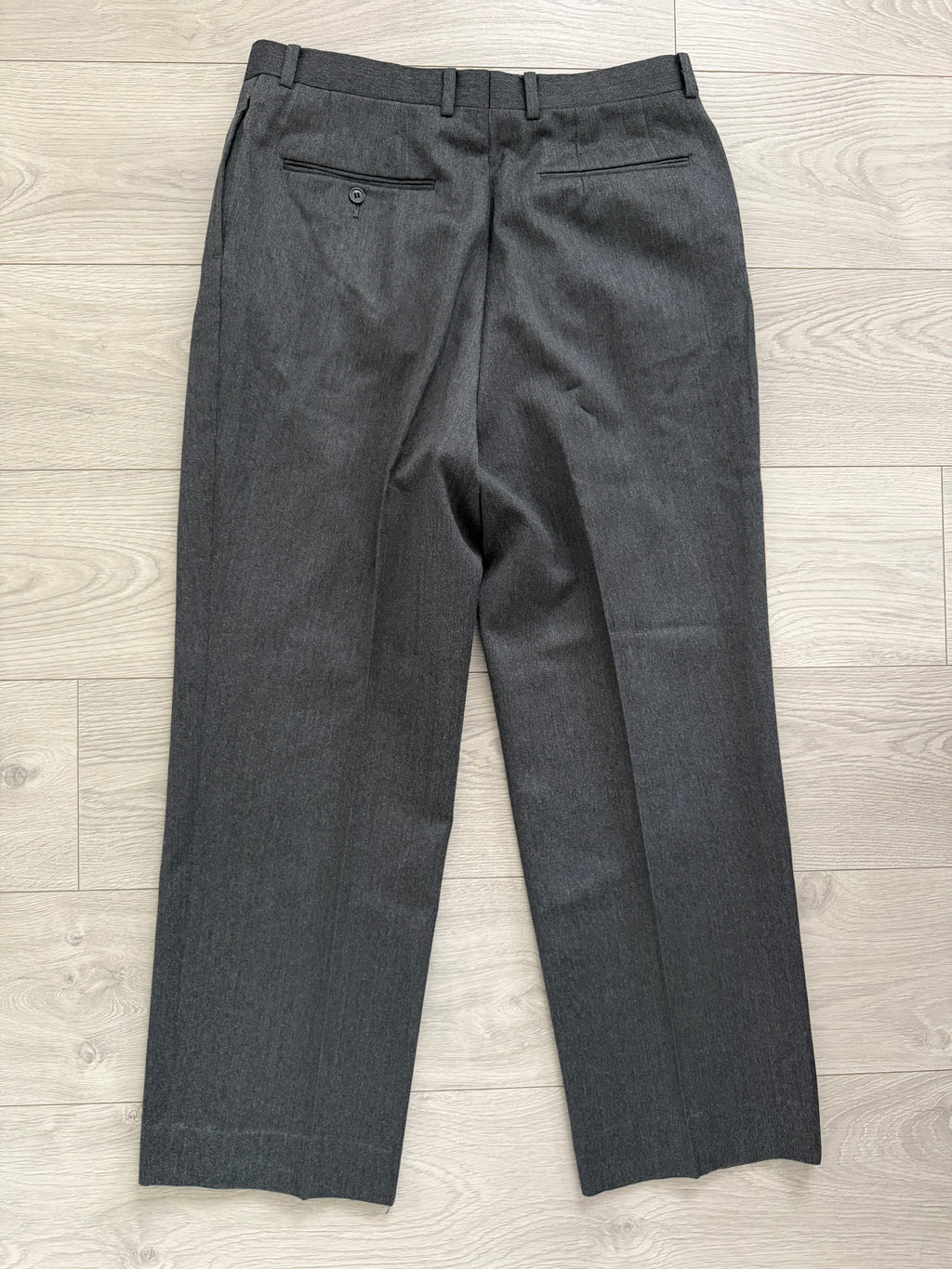 Dior 1980s Draped Wool Double Pleat Pants Gray - Size 34" Waist