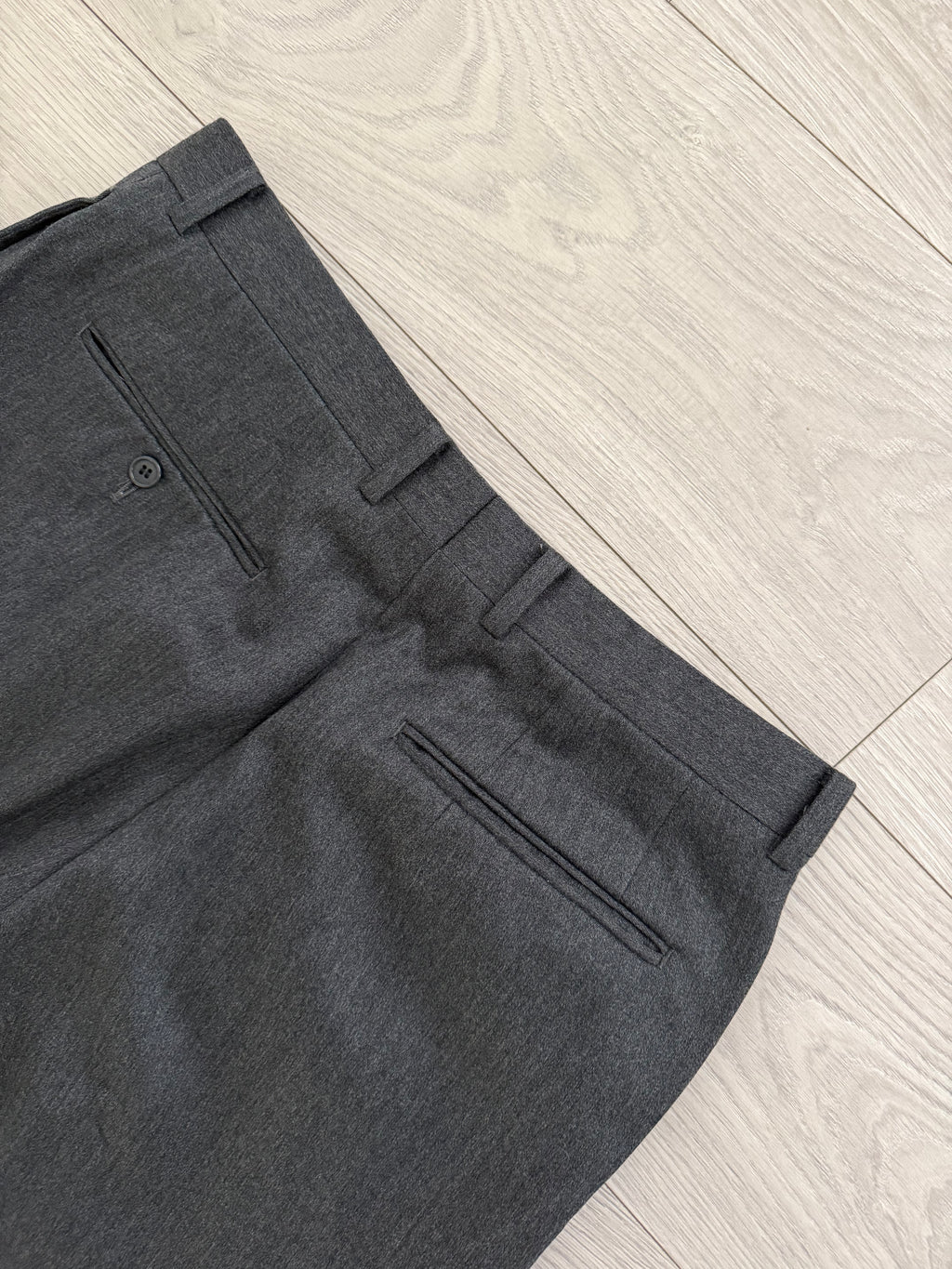 Dior 1980s Draped Wool Double Pleat Pants Gray - Size 34" Waist