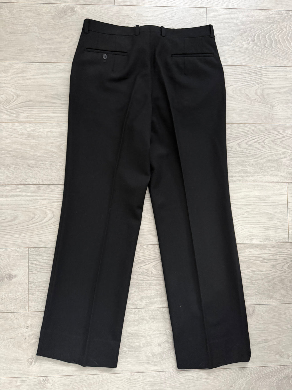 Dior 1980s Wool Flare Cut Pants Black - Size 34" Waist