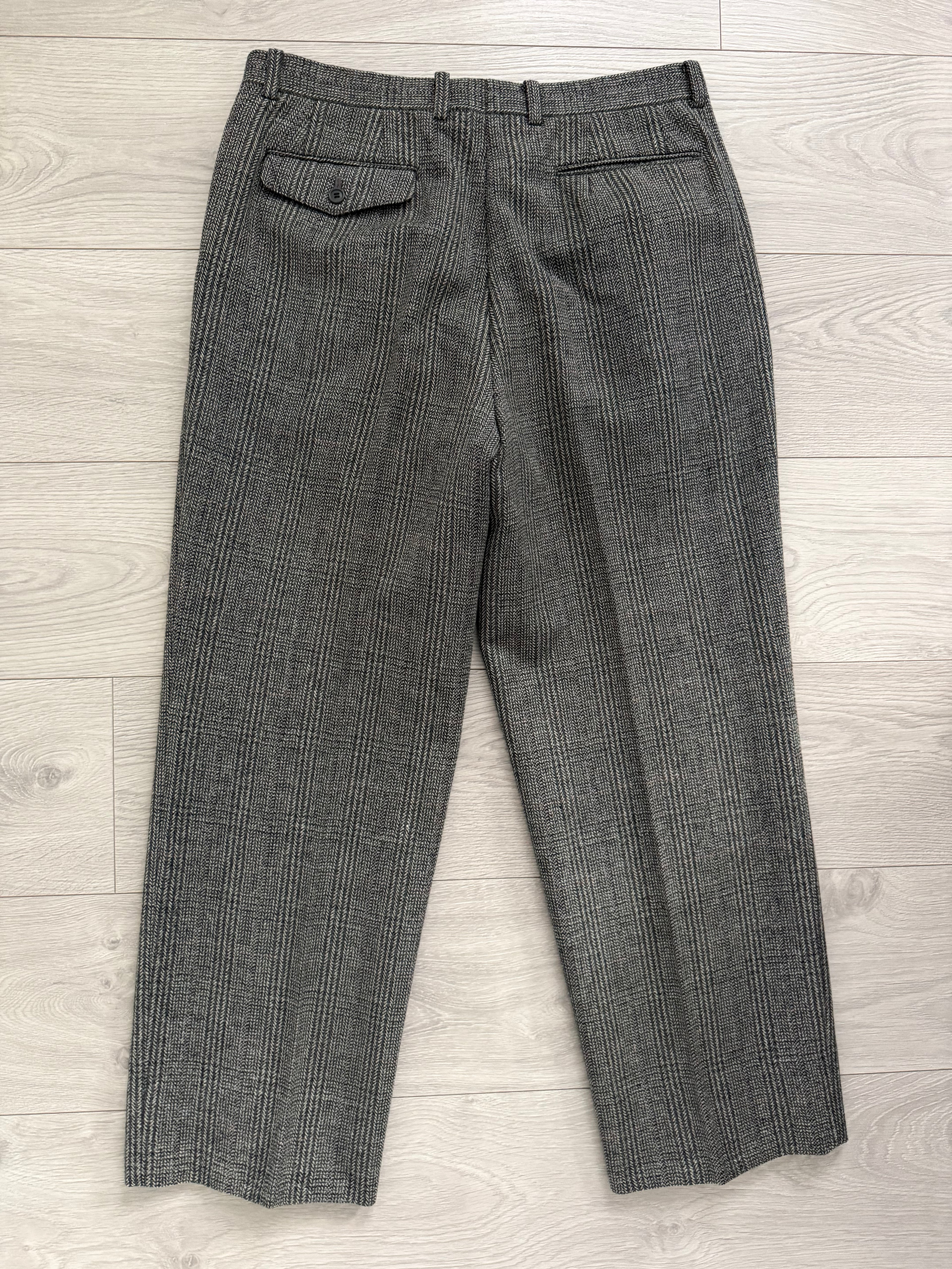 Dior 1980s Pleated Wool Coin Pocket Check Pants Gray - Size 34" Waist