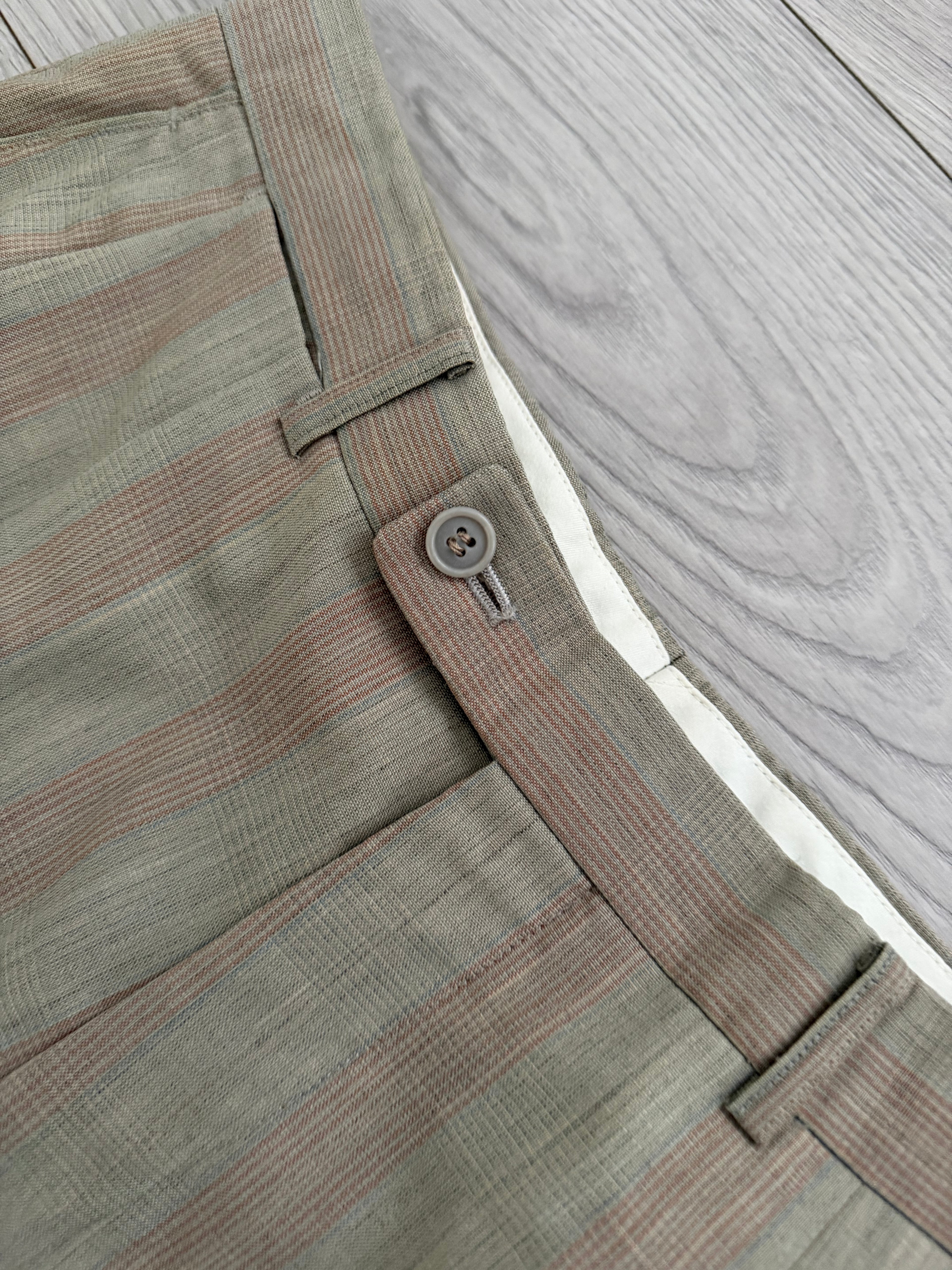Dior 1980s Double Pleat Striped Pattern Pants - Size 34" Waist