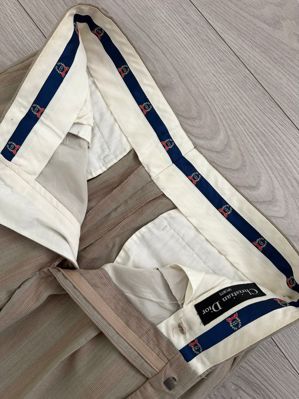 Dior 1980s Double Pleat Striped Pattern Pants - Size 34" Waist