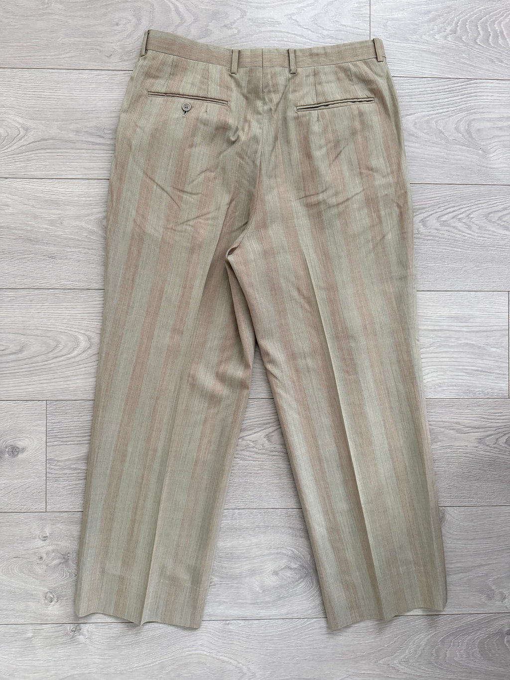 Dior 1980s Double Pleat Striped Pattern Pants - Size 34" Waist