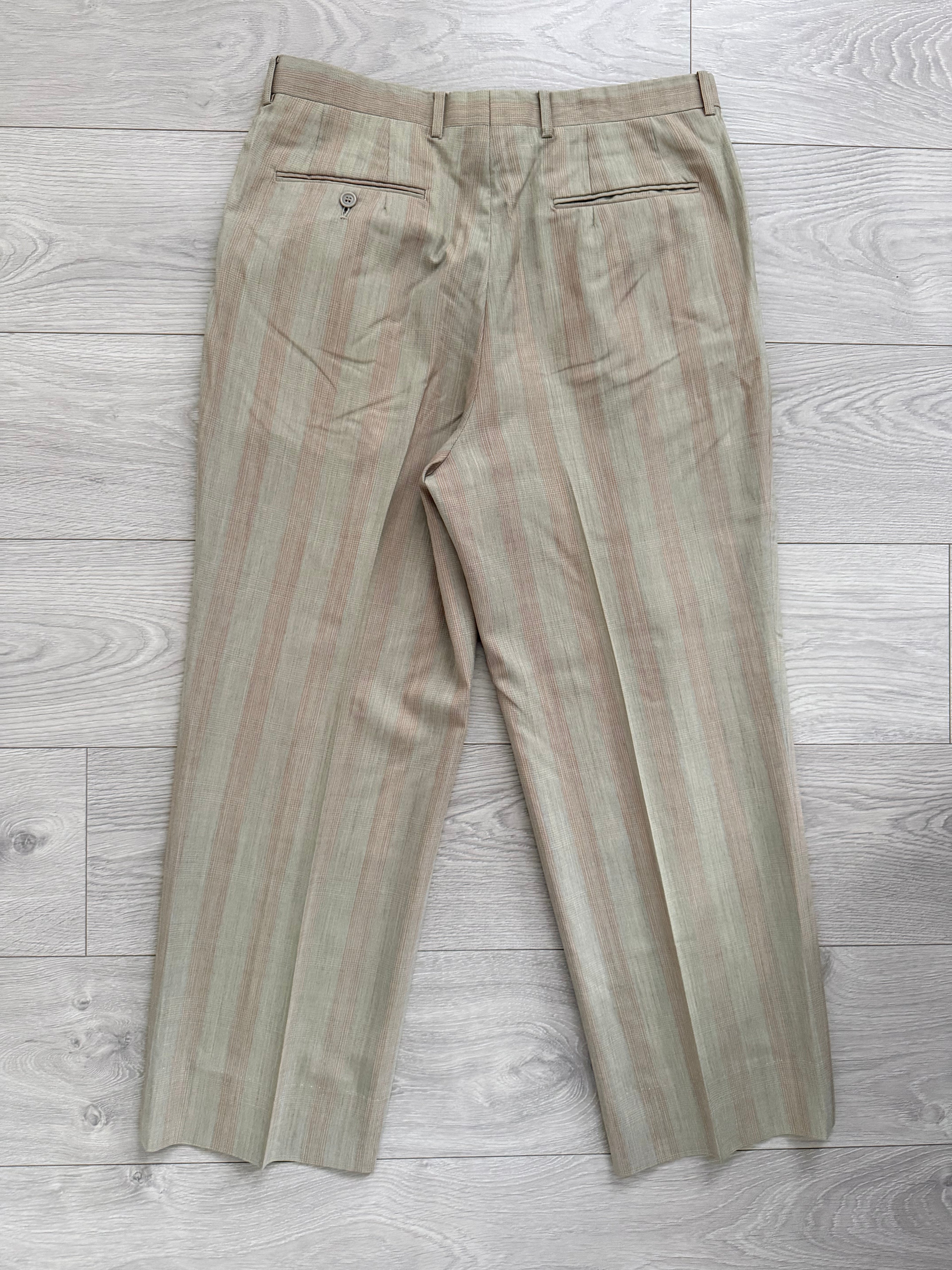 Dior 1980s Double Pleat Striped Pattern Pants - Size 34" Waist