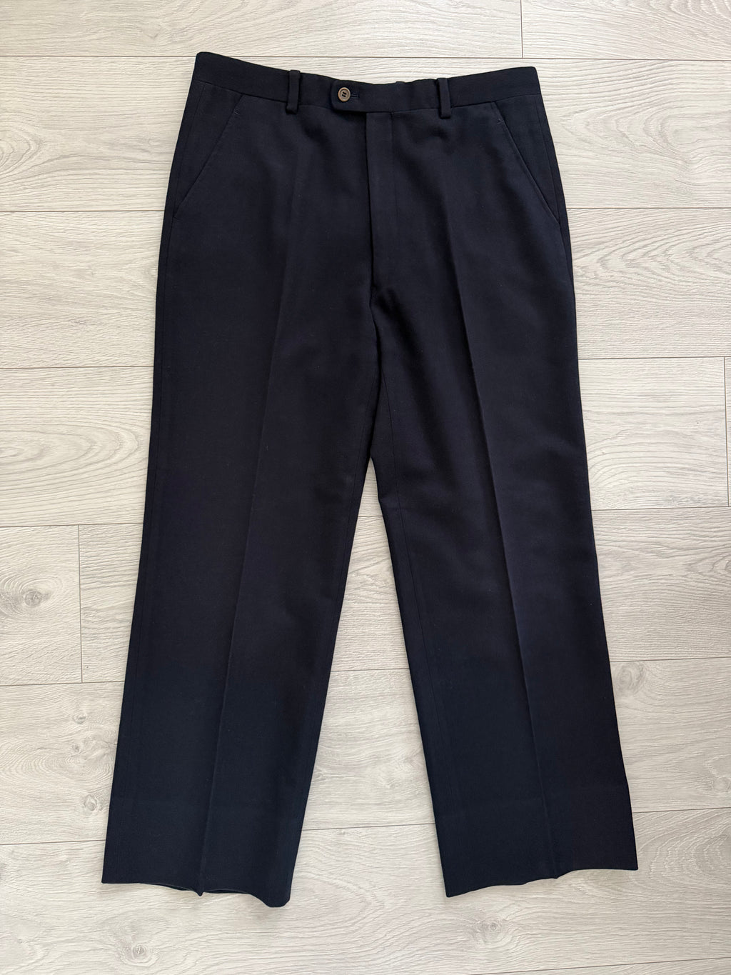 Dior 1980s Pleated Wool Pants Navy - Size 34" Waist