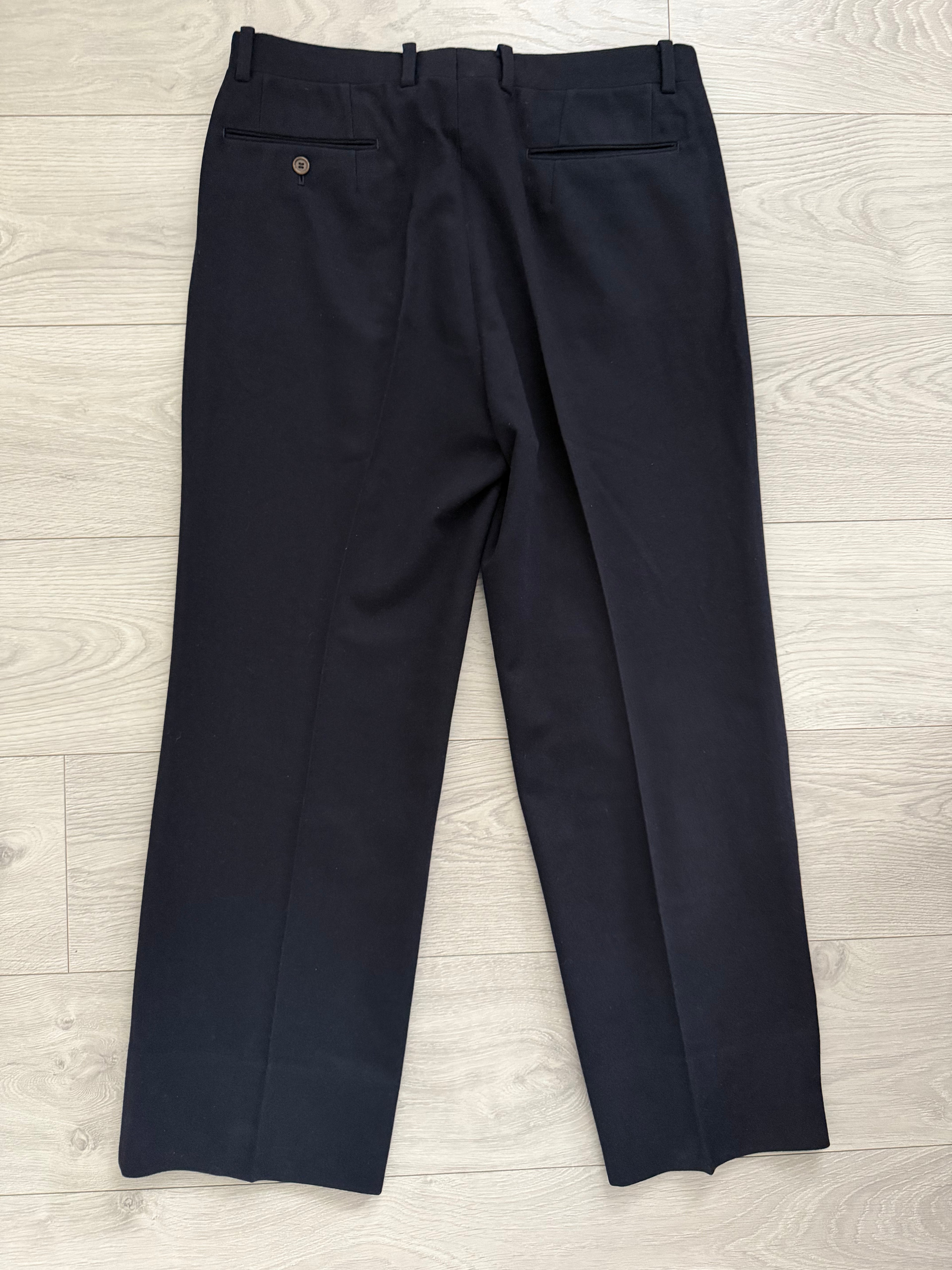 Dior 1980s Pleated Wool Pants Navy - Size 34" Waist