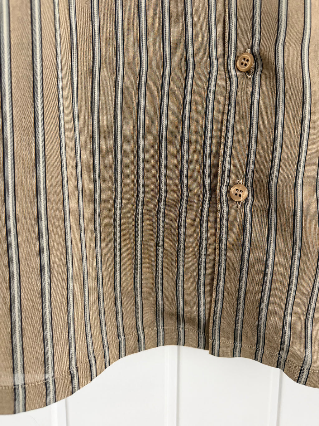 Emporio Armani 1990s Nehru Collar Textured Rayon Shirt - Size S