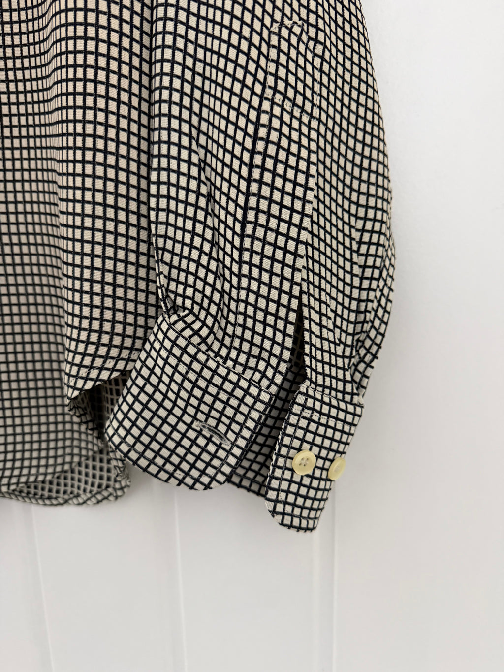 Giorgio Armani 1980s Acetate Rayon Draped Pattern Shirt - Size M