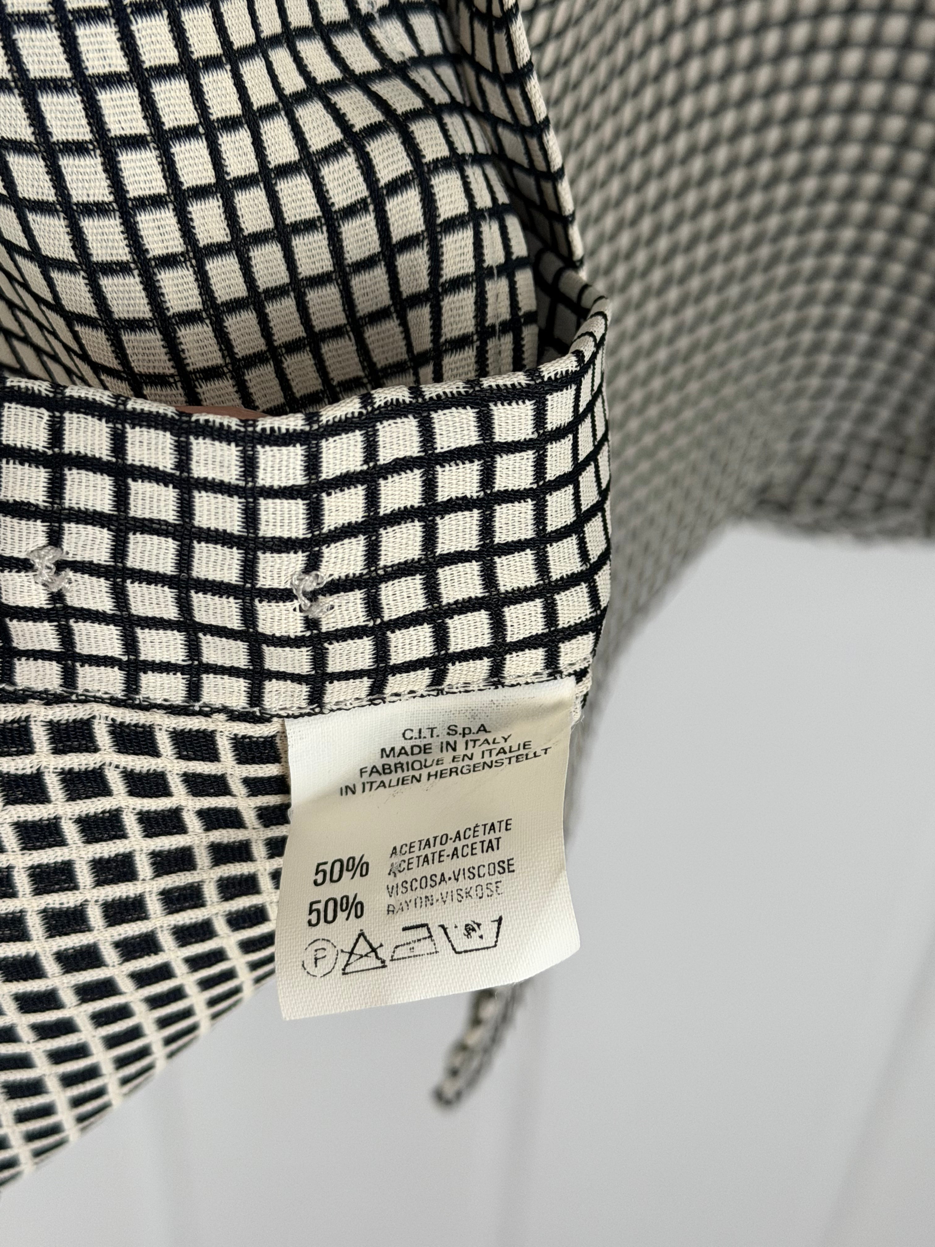 Giorgio Armani 1980s Acetate Rayon Draped Pattern Shirt - Size M