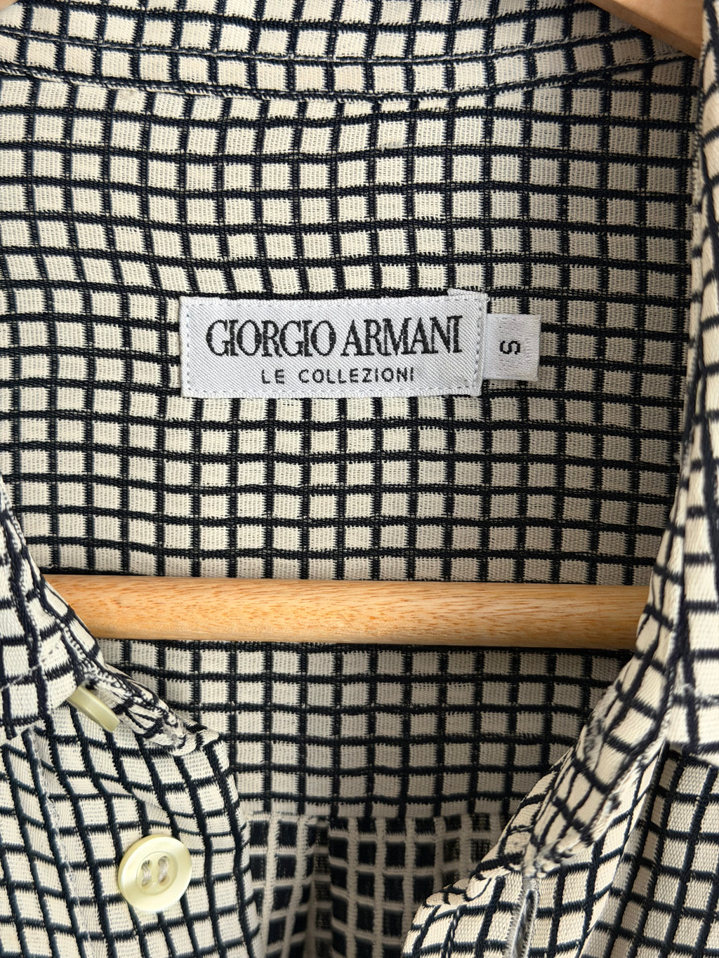 Giorgio Armani 1980s Acetate Rayon Draped Pattern Shirt - Size M