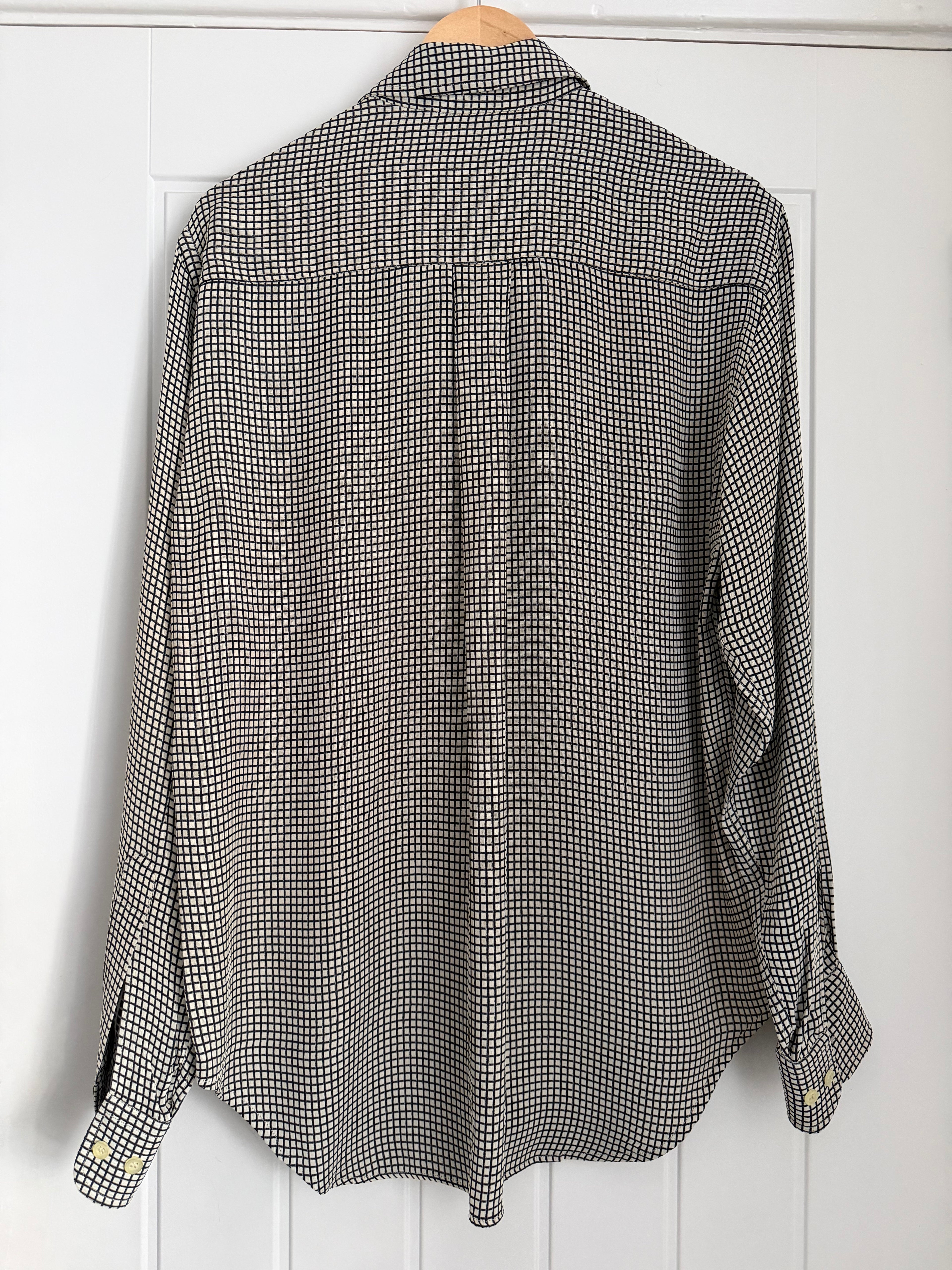 Giorgio Armani 1980s Acetate Rayon Draped Pattern Shirt - Size M