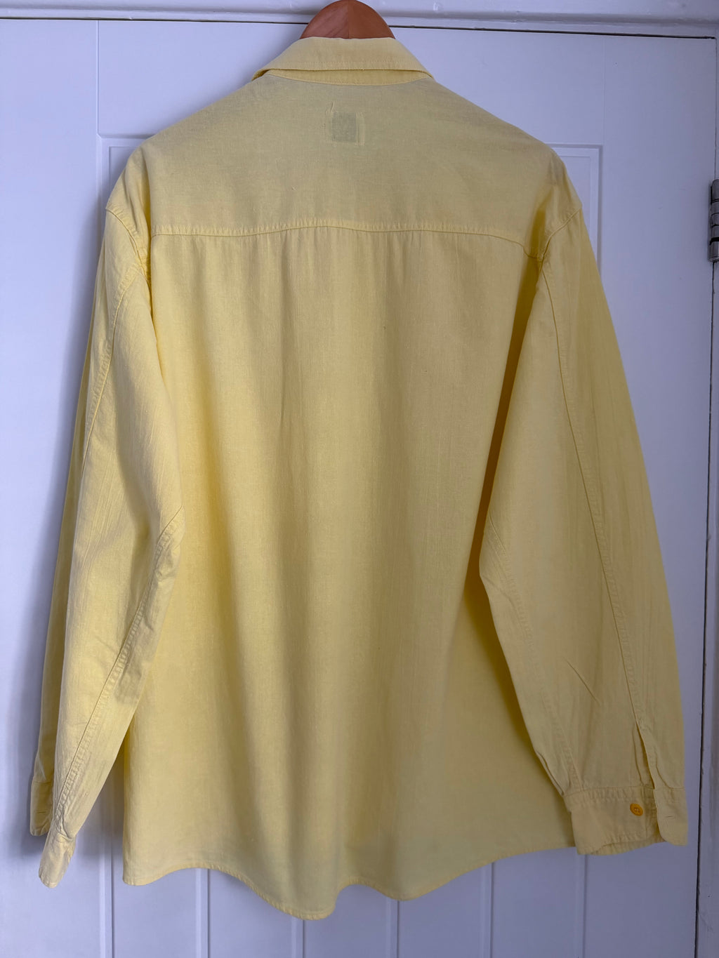 Valentino 1980s Cotton Linen Yellow Shirt - Size XL