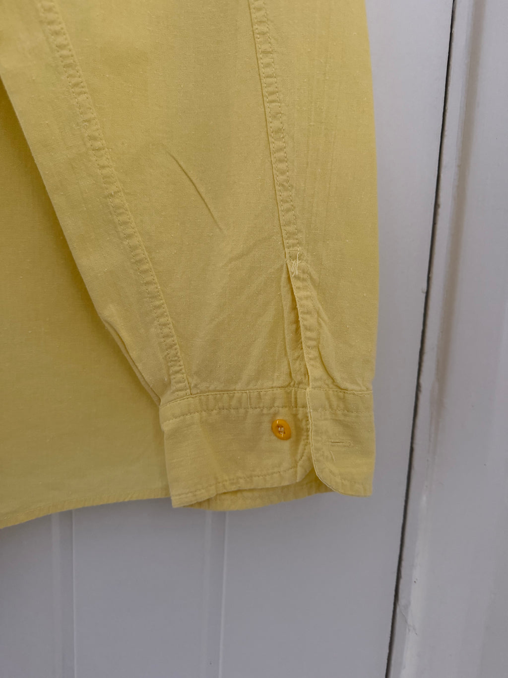 Valentino 1980s Cotton Linen Yellow Shirt - Size XL