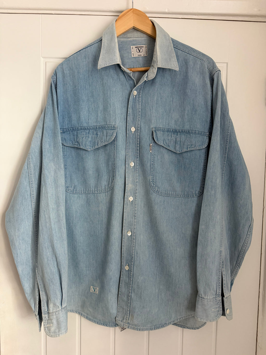 Valentino 1980s Denim Cotton Shirt - Size M