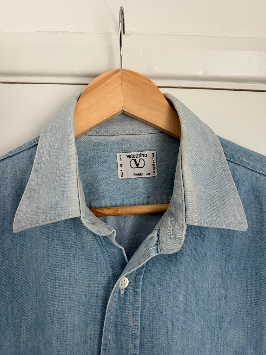 Valentino 1980s Denim Cotton Shirt - Size M