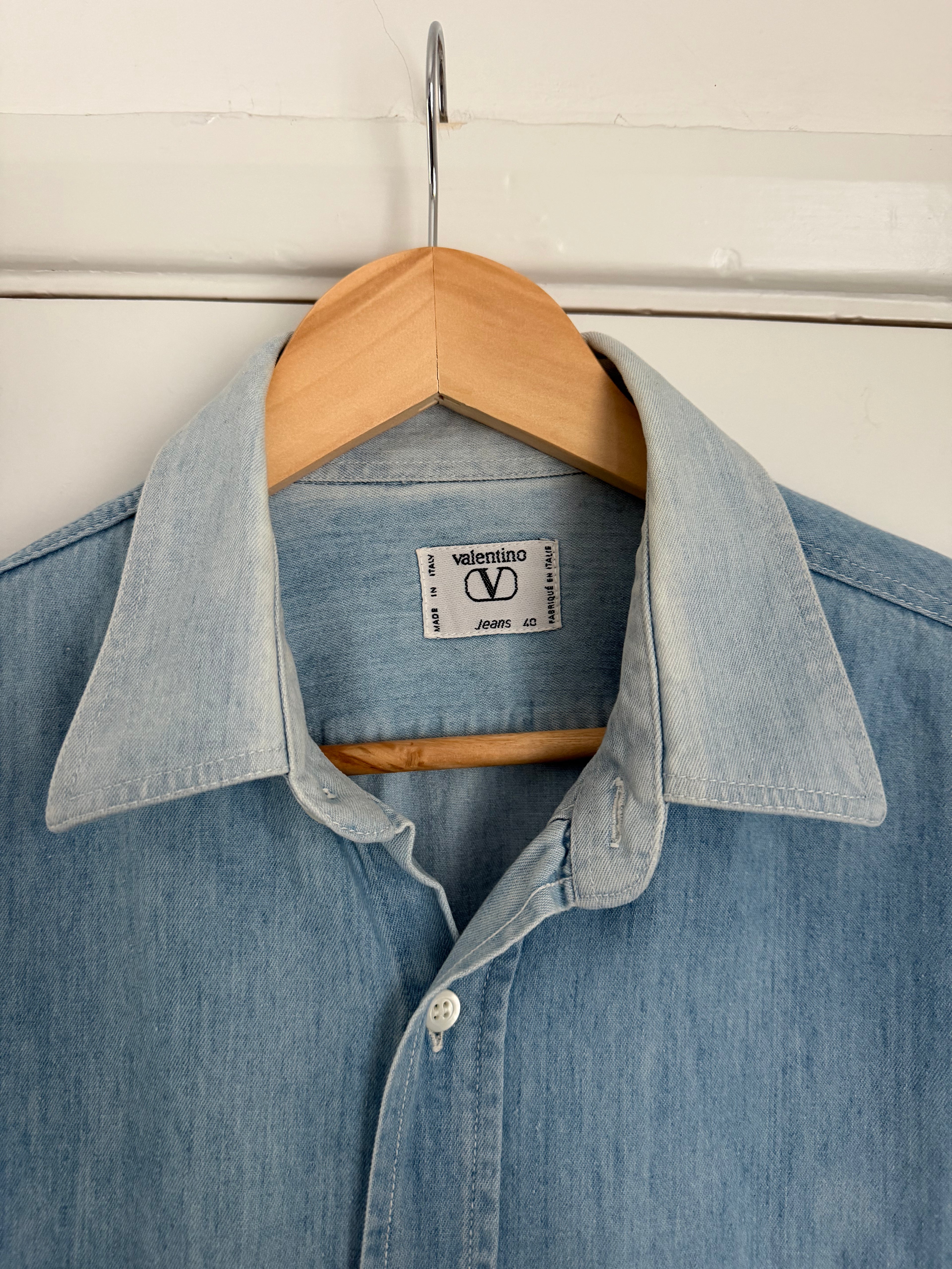 Valentino 1980s Denim Cotton Shirt - Size M