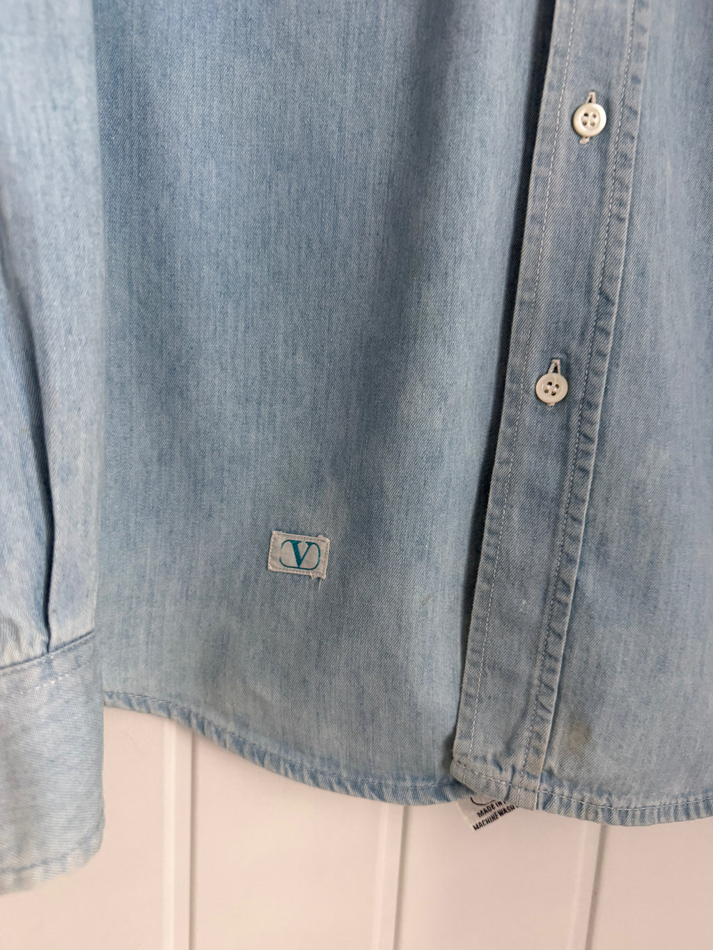 Valentino 1980s Denim Cotton Shirt - Size M