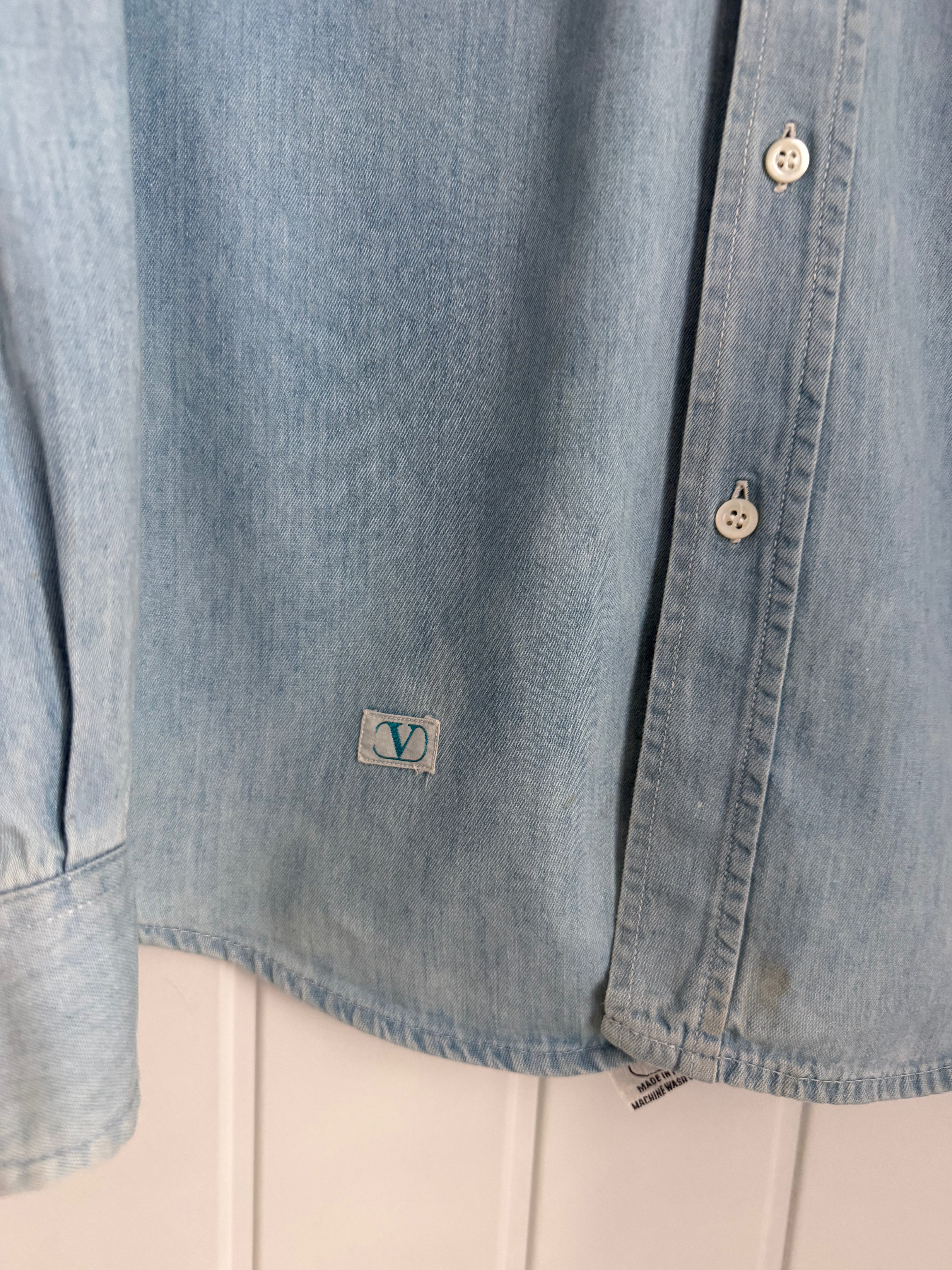 Valentino 1980s Denim Cotton Shirt - Size M