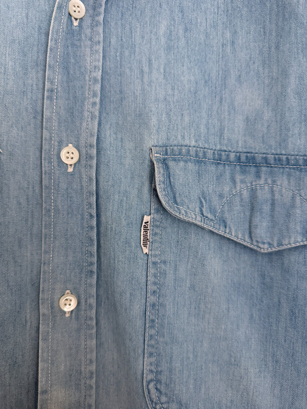 Valentino 1980s Denim Cotton Shirt - Size M