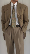 Giorgio Armani 1980s 2B Textured Wool Beige Sport Jacket Blazer - Size XL