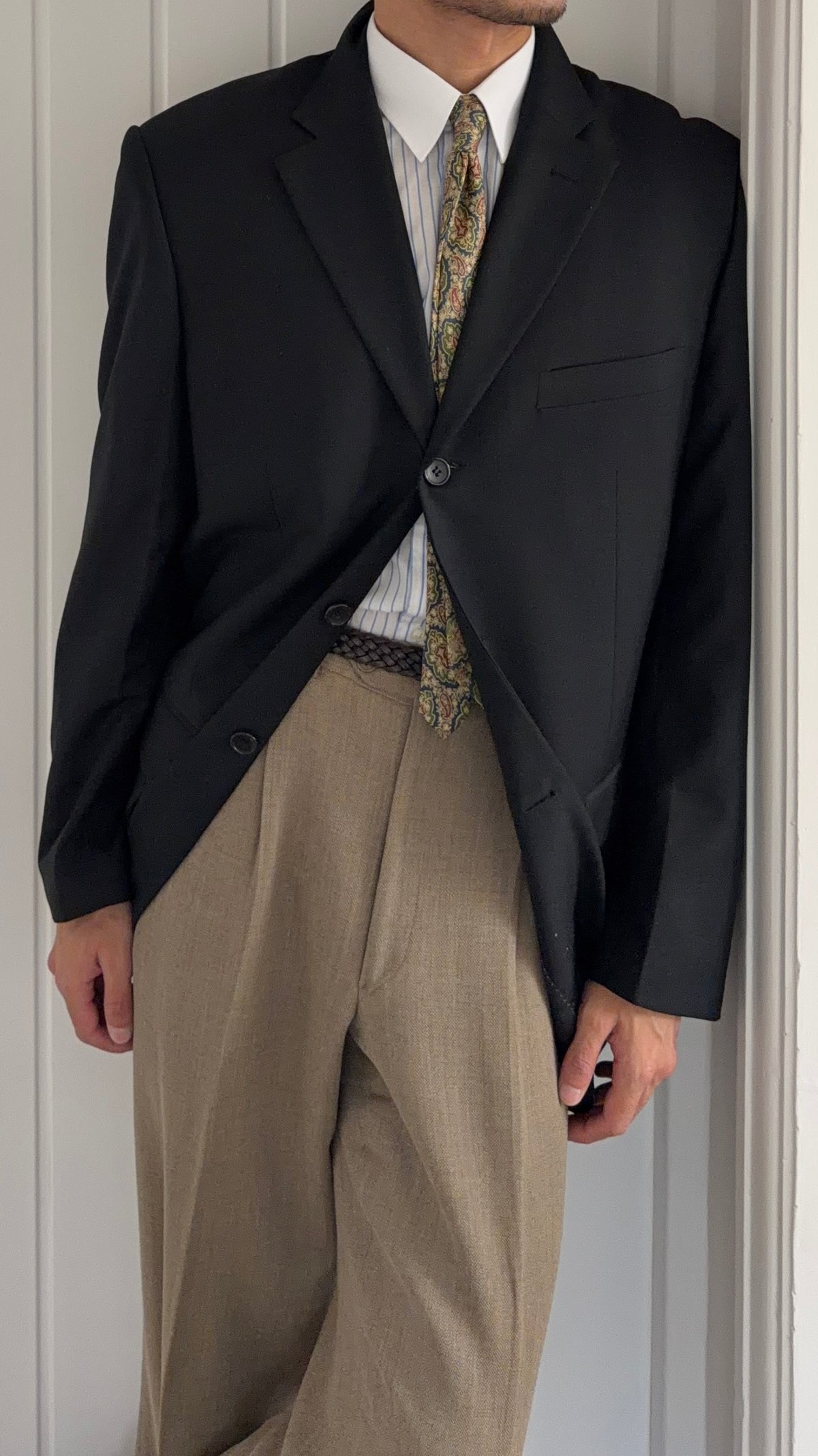 Armani 2000s 3B Black Wool Sport Jacket Blazer - Size XL