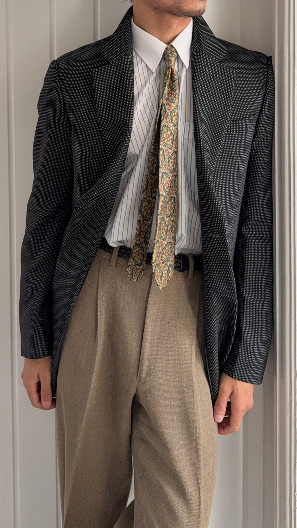 Armani 1990s 2B Wool Cashmere Textured Sport Jacket Blazer - Size M