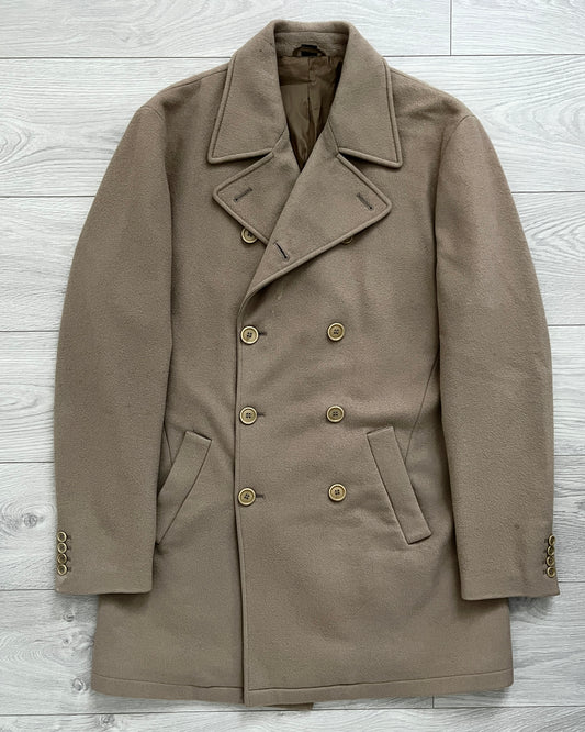 Helmut Lang 00s Double-Breasted Wool Pea Coat - Size L