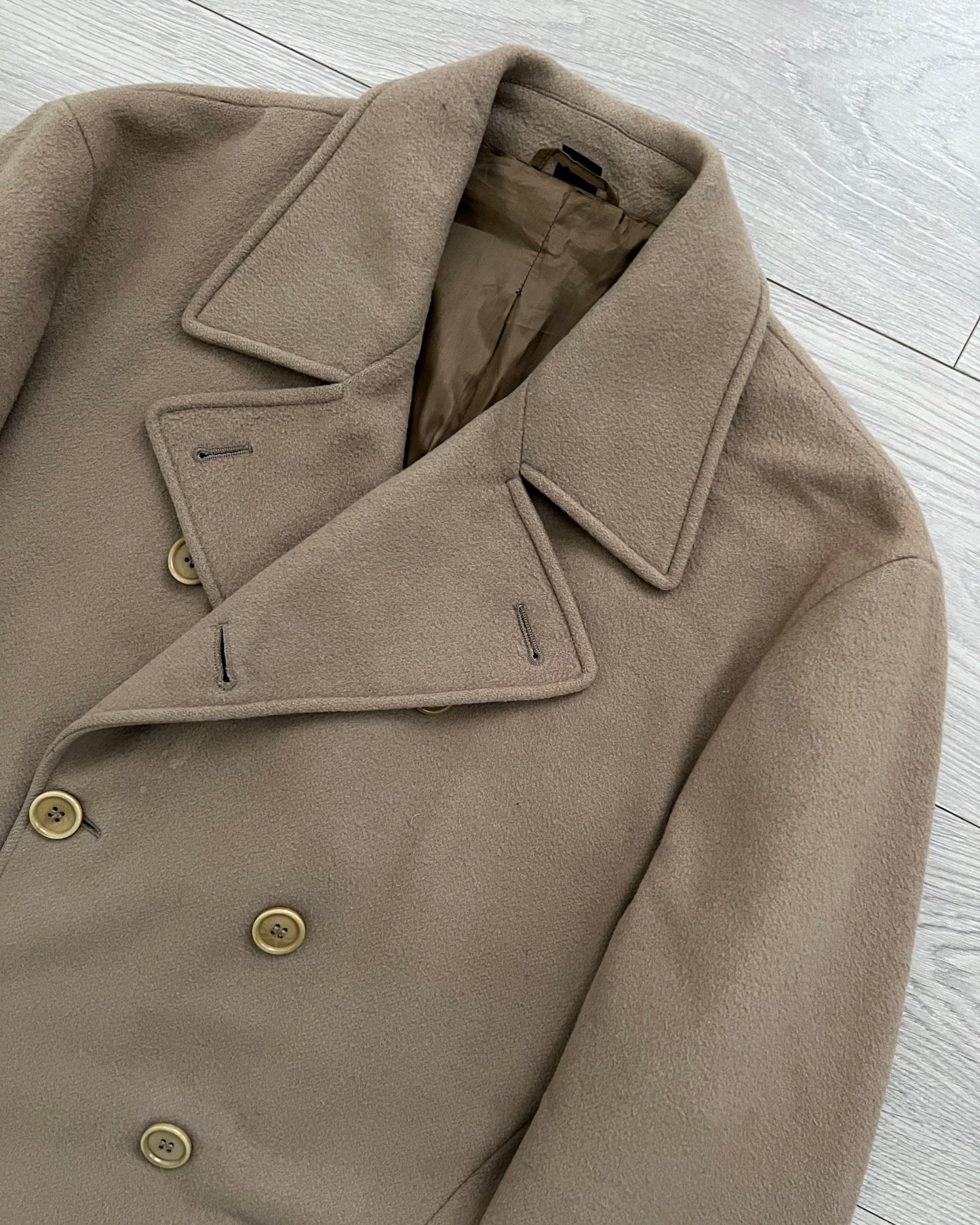 Helmut Lang 00s Double-Breasted Wool Pea Coat - Size L