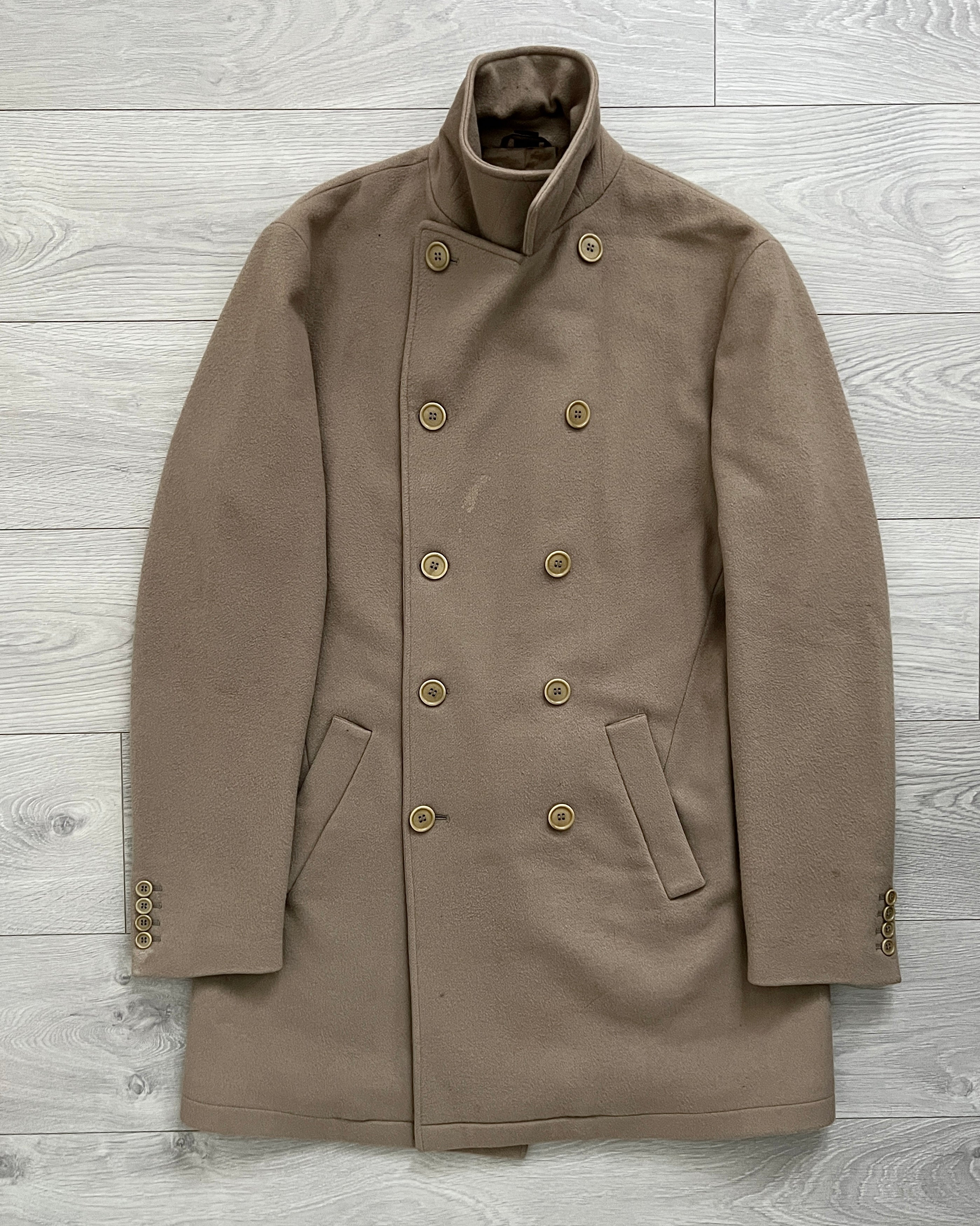 Helmut Lang 00s Double-Breasted Wool Pea Coat - Size L – NDWC0 Shop