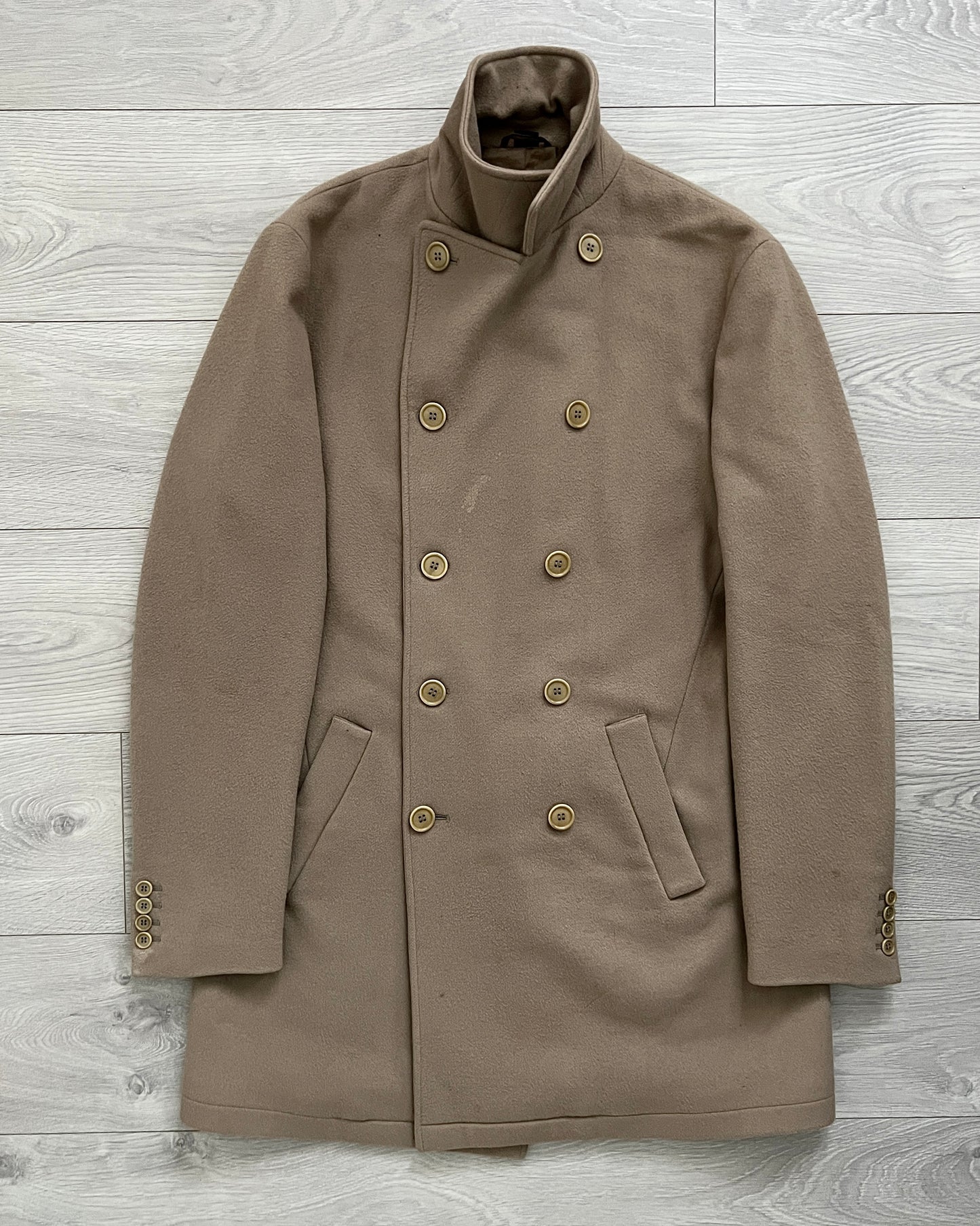 Helmut Lang 00s Double-Breasted Wool Pea Coat - Size L