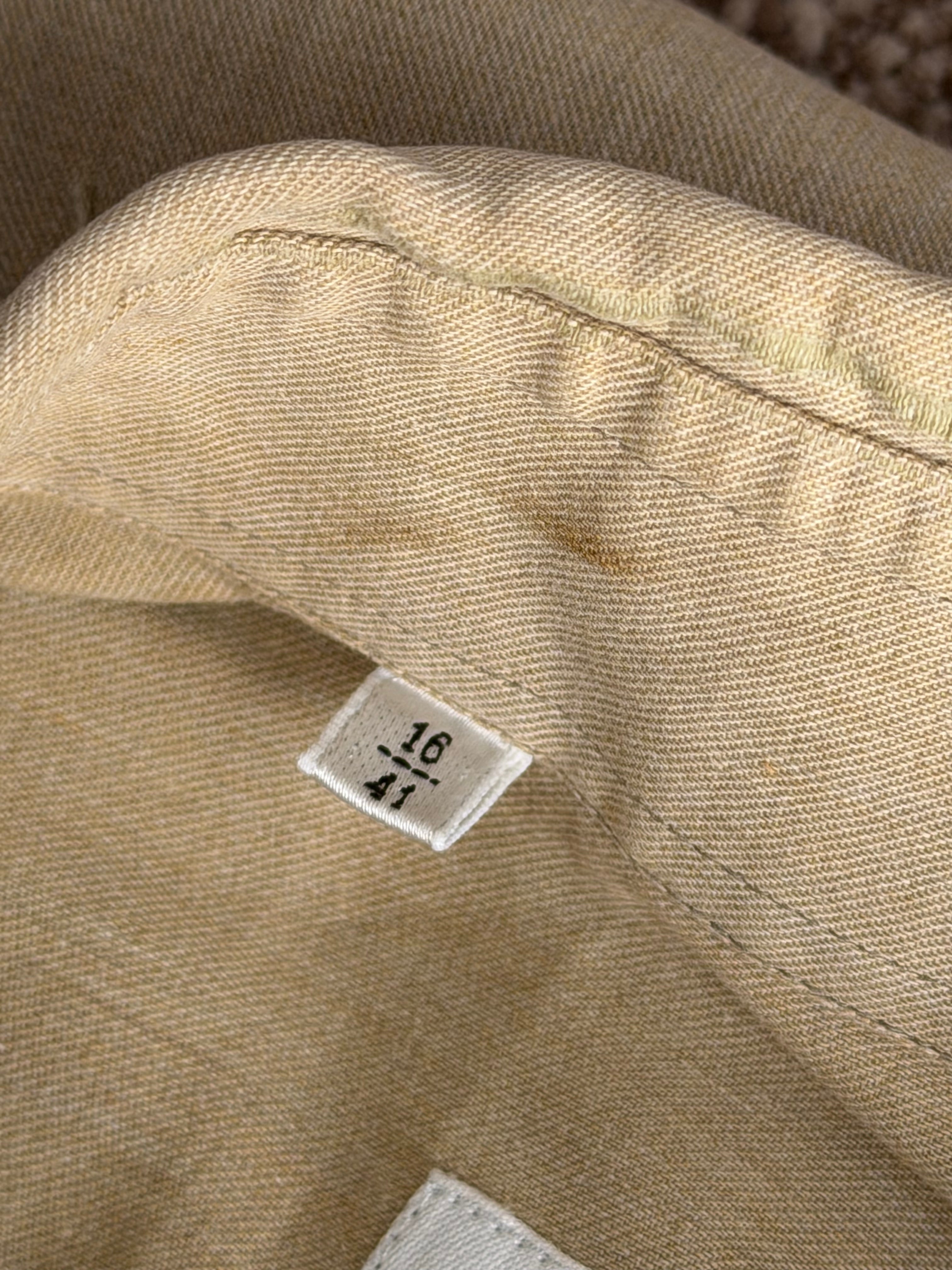 Valentino 1980s Slub Cotton Shirt Taupe Beige - Size L