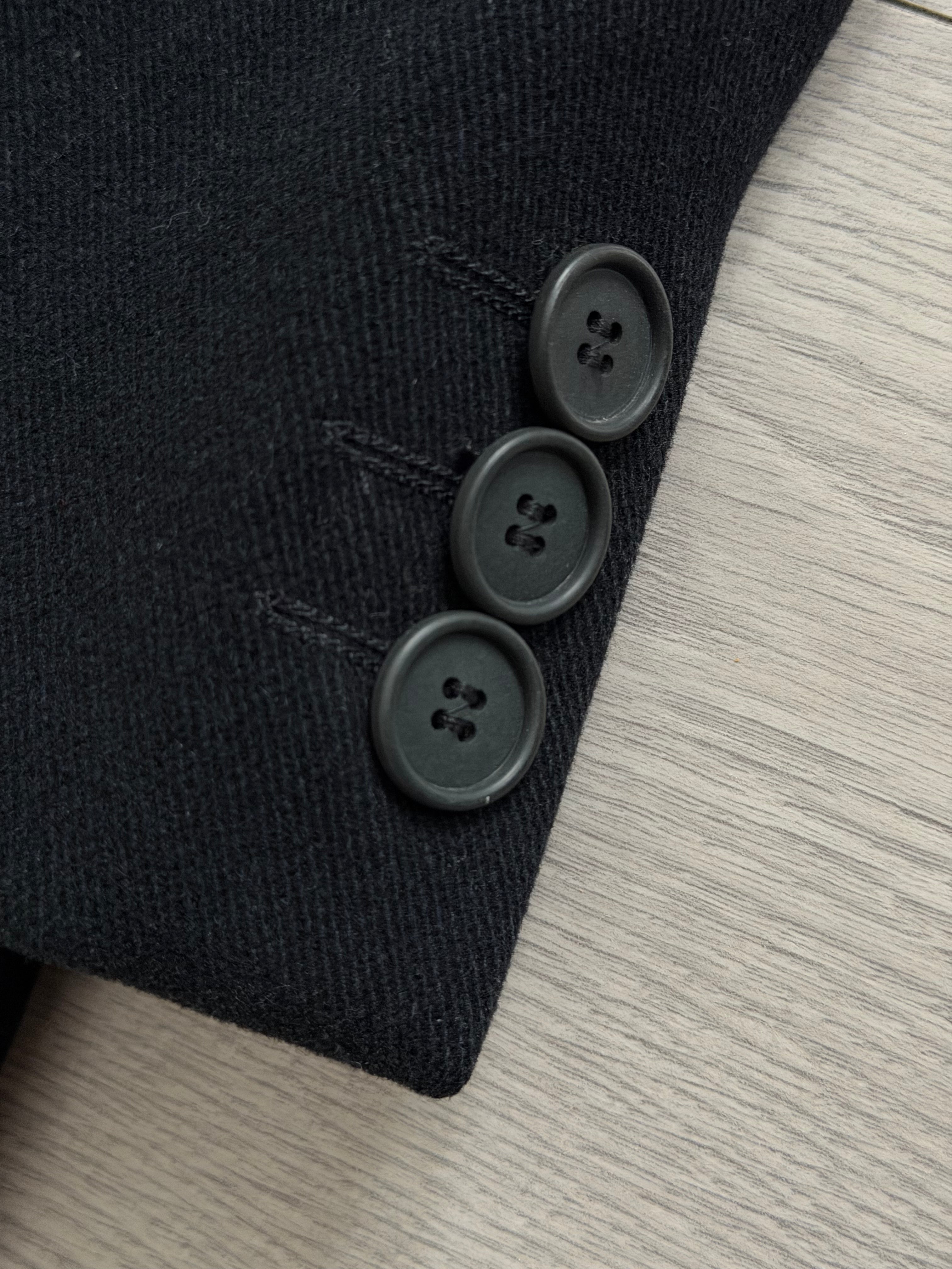 Emporio Armani 1990s Black Wool Overcoat - Size M